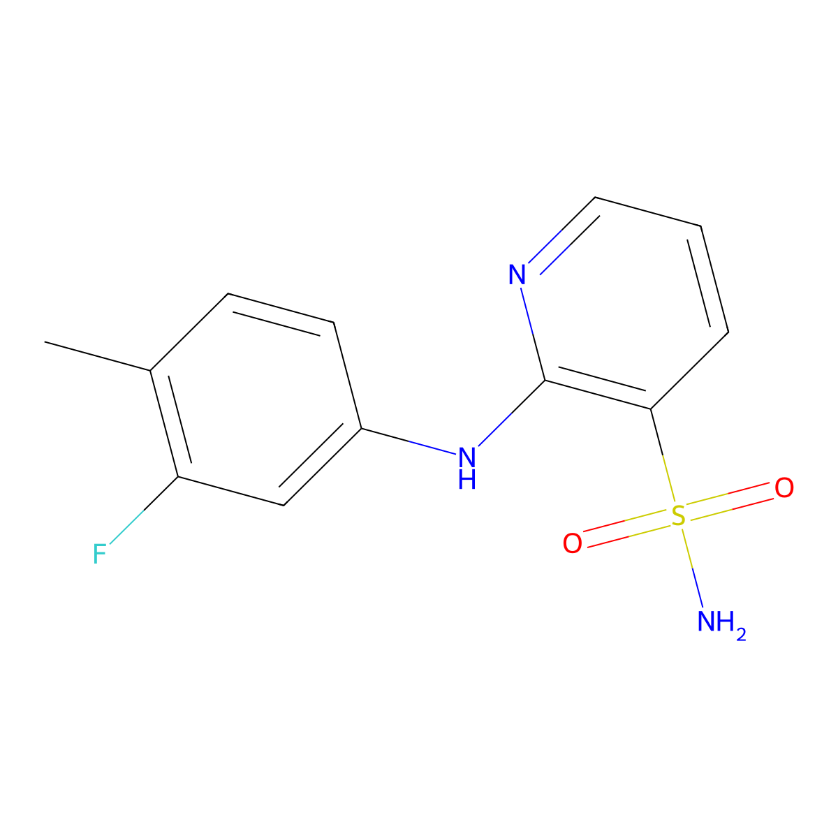 2-[(3-Fluoro-4-methylphenyl)amino]pyridine-3-sulfonamide molecular structure, CAS 1340811-03-1