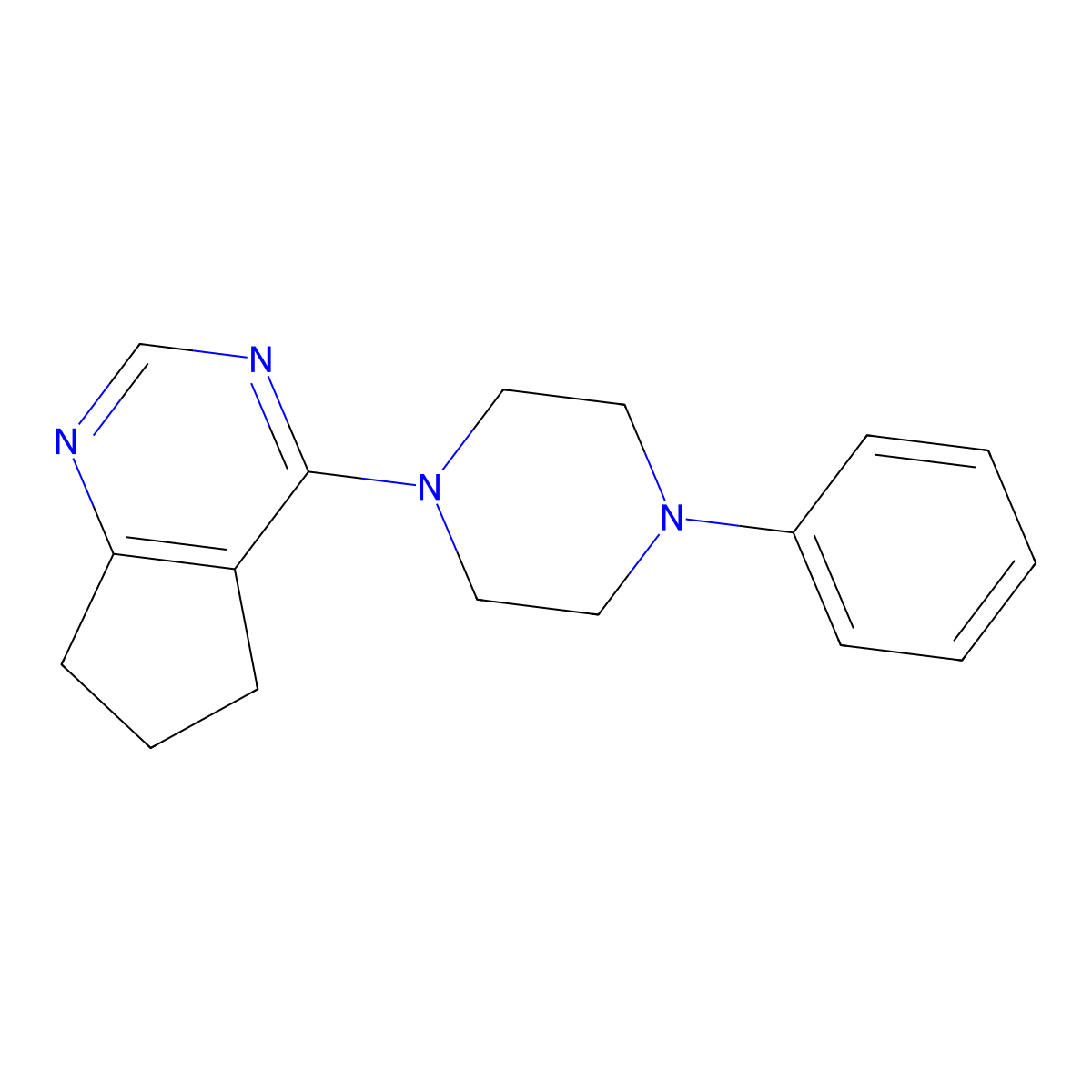 1-{5H,6H,7H-Cyclopenta[D]pyrimidin-4-YL}-4-phenylpiperazine molecular structure, CAS 1340813-43-5