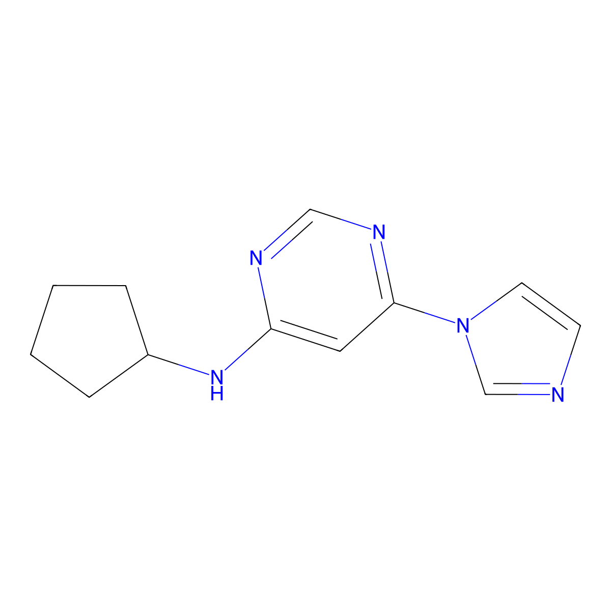 N-cyclopentyl-6-(1H-imidazol-1-yl)pyrimidin-4-amine molecular structure, CAS 1340814-20-1