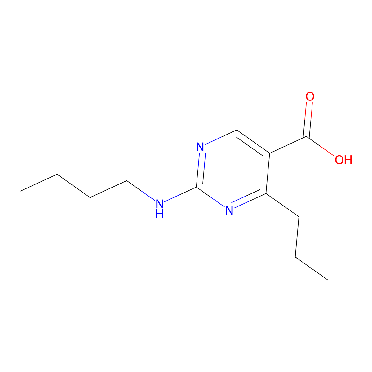 2-(Butylamino)-4-propylpyrimidine-5-carboxylic acid molecular structure, CAS 1340832-59-8