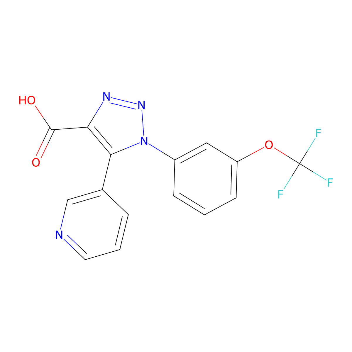 5-(Pyridin-3-yl)-1-(3-(trifluoromethoxy)phenyl)-1H-1,2,3-triazole-4-carboxylic acid molecular structure, CAS 1340834-14-1