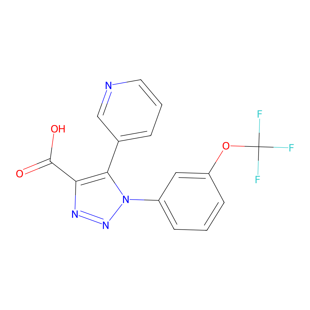 5-(Pyridin-3-yl)-1-(3-(trifluoromethoxy)phenyl)-1H-1,2,3-triazole-4-carboxylic acid molecular structure, CAS 1340834-14-1