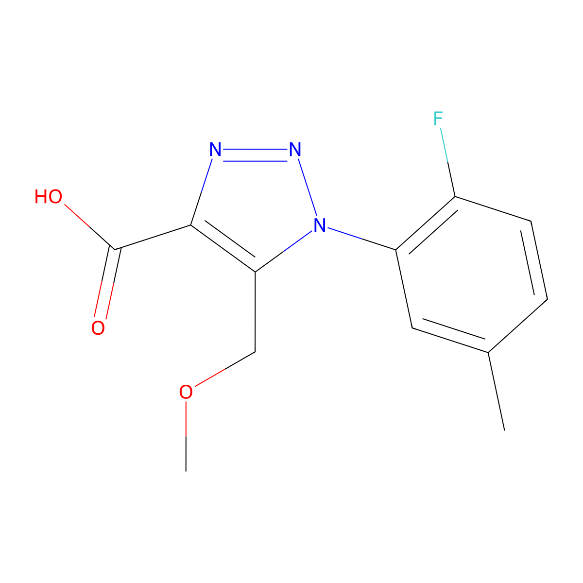 1-(2-fluoro-5-methylphenyl)-5-(methoxymethyl)-1H-1,2,3-triazole-4-carboxylic acid molecular structure, CAS 1340838-99-4