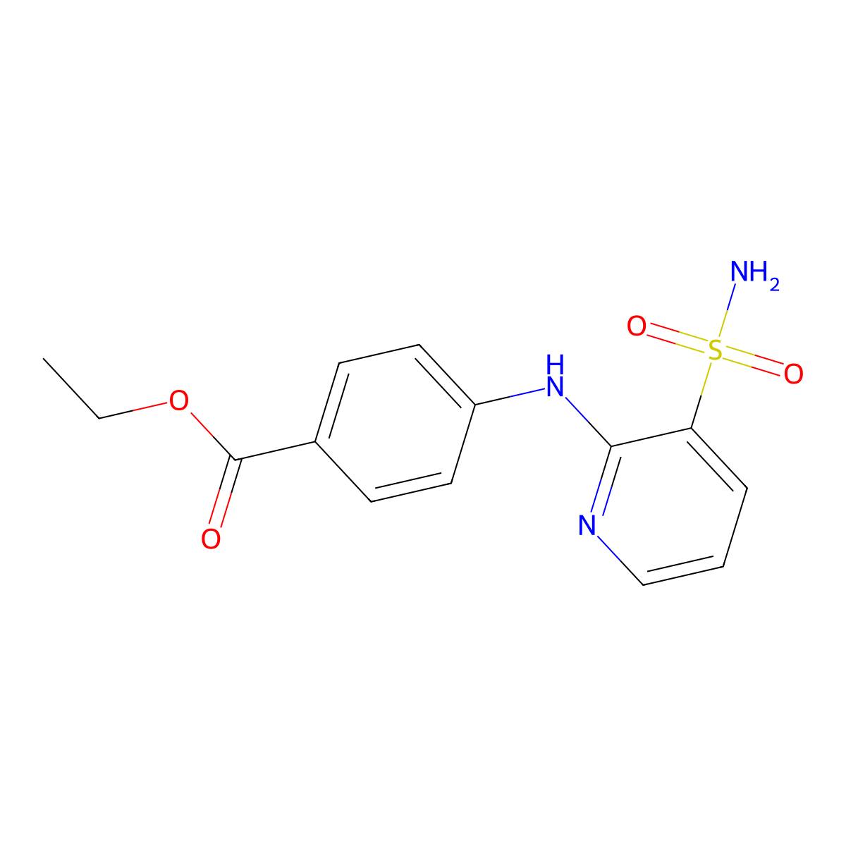 Ethyl 4-((3-sulfamoylpyridin-2-yl)amino)benzoate molecular structure, CAS 1340852-04-1