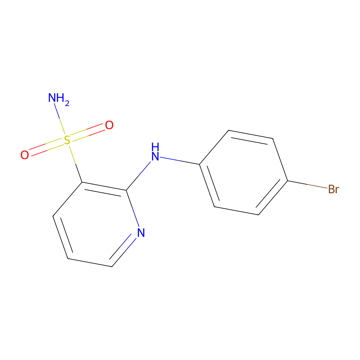 2-[(4-Bromophenyl)amino]pyridine-3-sulfonamide molecular structure, CAS 1340852-12-1