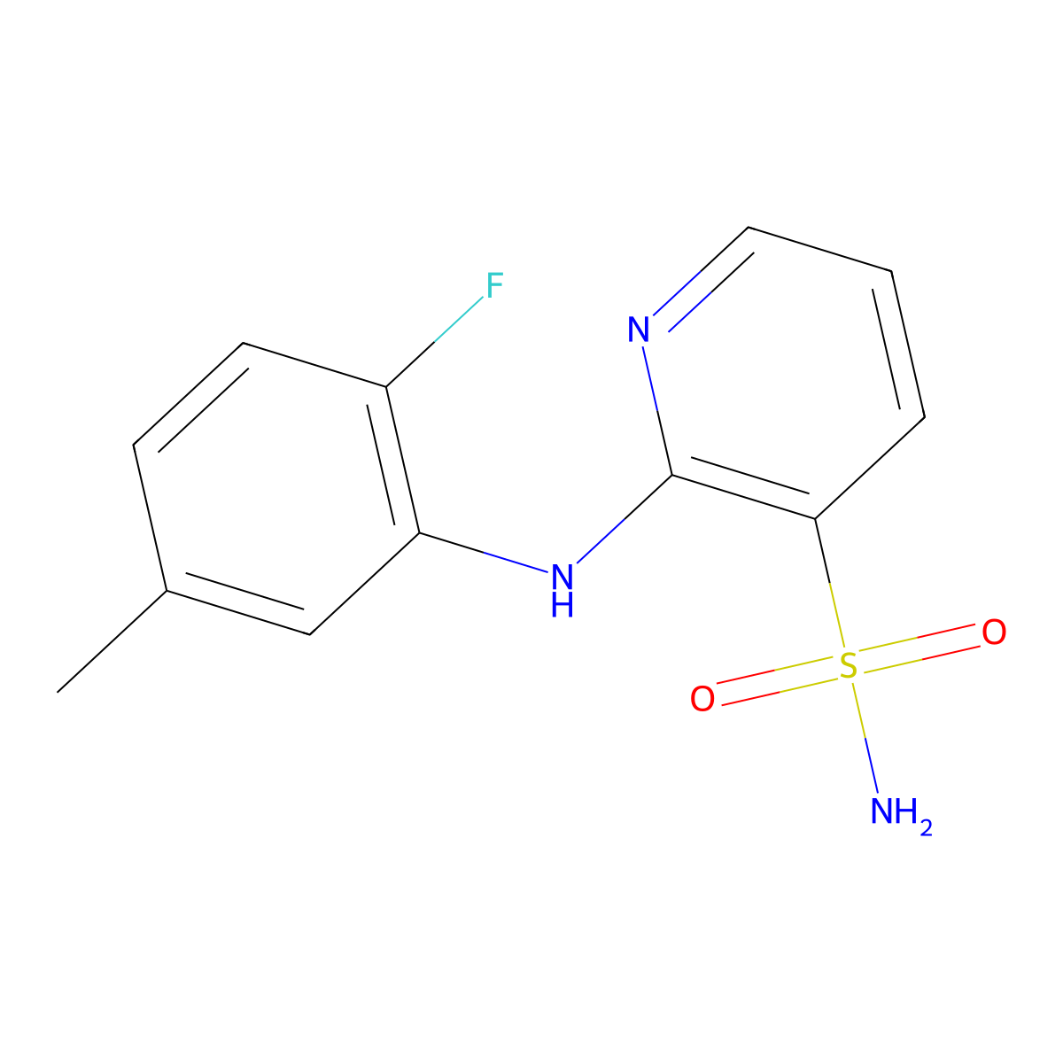 2-[(2-Fluoro-5-methylphenyl)amino]pyridine-3-sulfonamide molecular structure, CAS 1340852-20-1