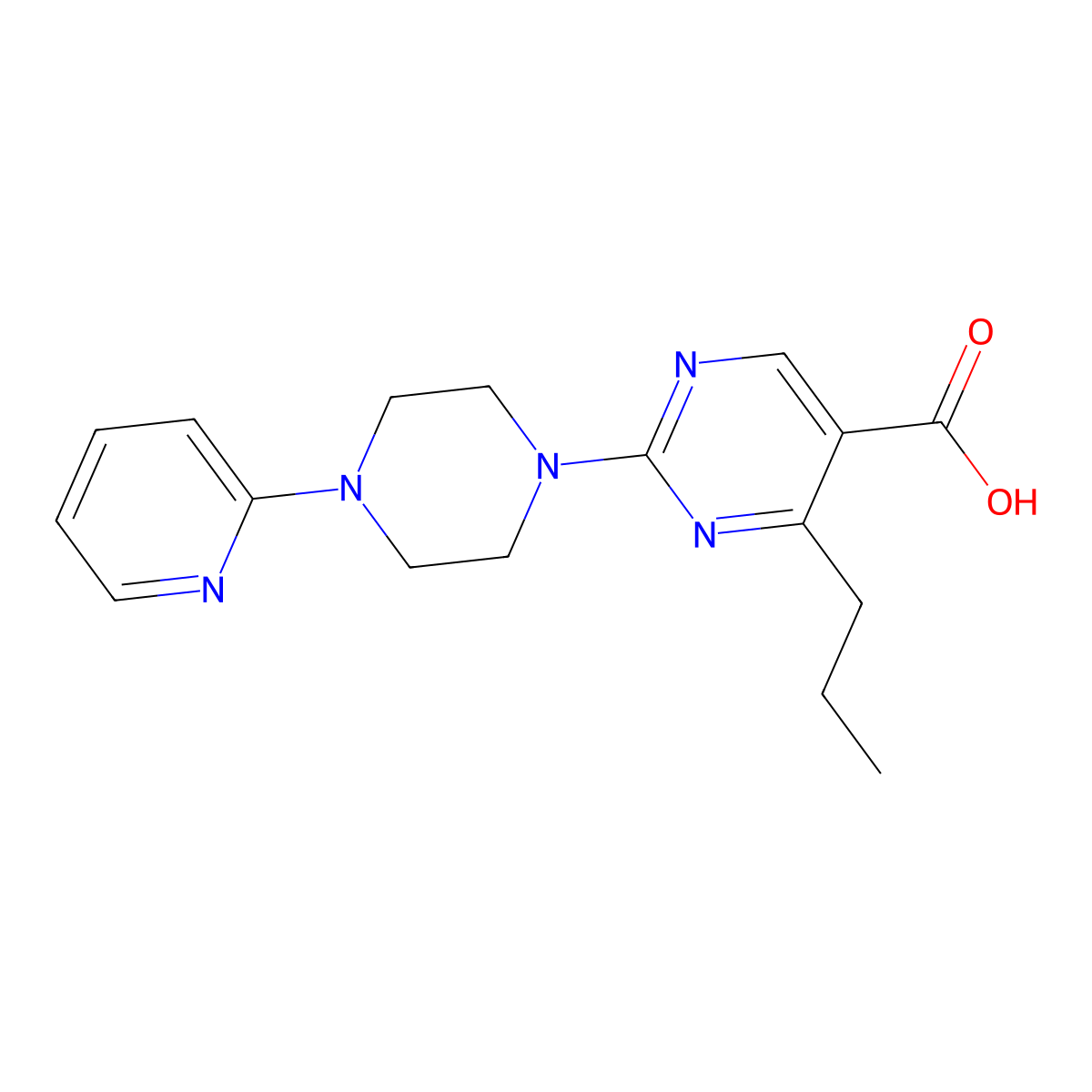 4-Propyl-2-(4-pyridin-2-ylpiperazin-1-yl)pyrimidine-5-carboxylic acid molecular structure, CAS 1340853-67-9