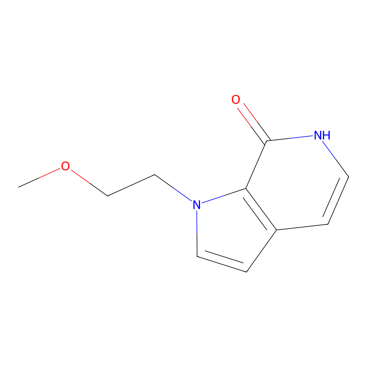 1-(2-methoxyethyl)-1,6-dihydro-7H-pyrrolo[2,3-c]pyridin-7-one molecular structure, CAS 1340857-27-3