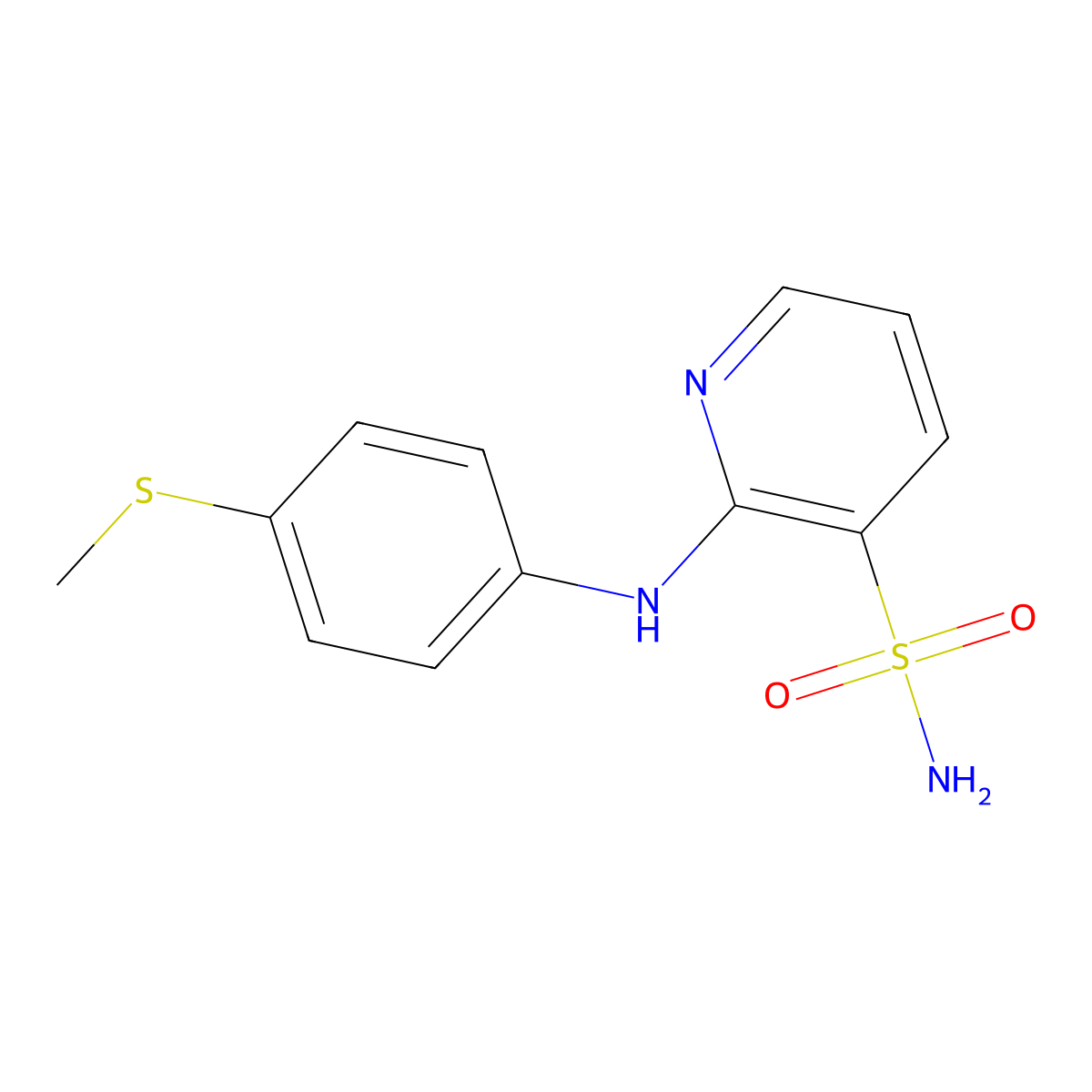 2-((4-(Methylthio)phenyl)amino)pyridine-3-sulfonamide molecular structure, CAS 1340859-21-3