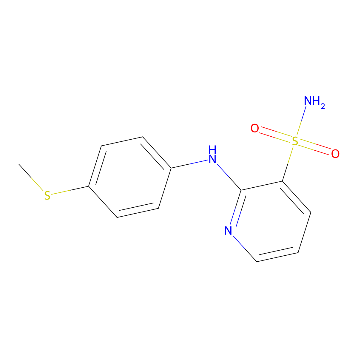 2-((4-(Methylthio)phenyl)amino)pyridine-3-sulfonamide molecular structure, CAS 1340859-21-3
