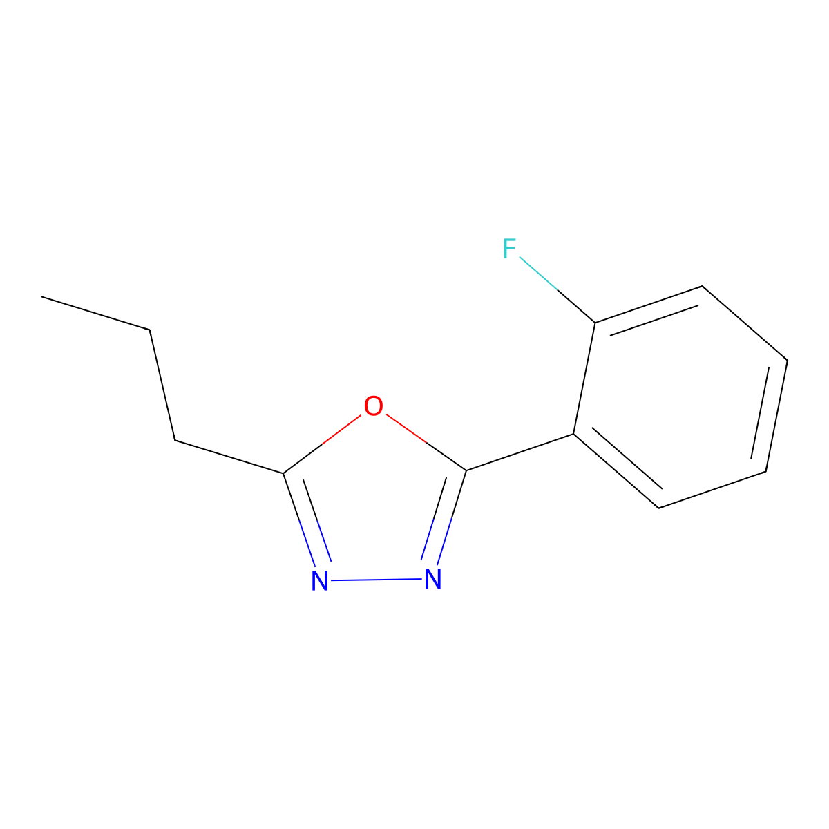 2-(2-Fluorophenyl)-5-propyl-1,3,4-oxadiazole molecular structure, CAS 1340860-40-3
