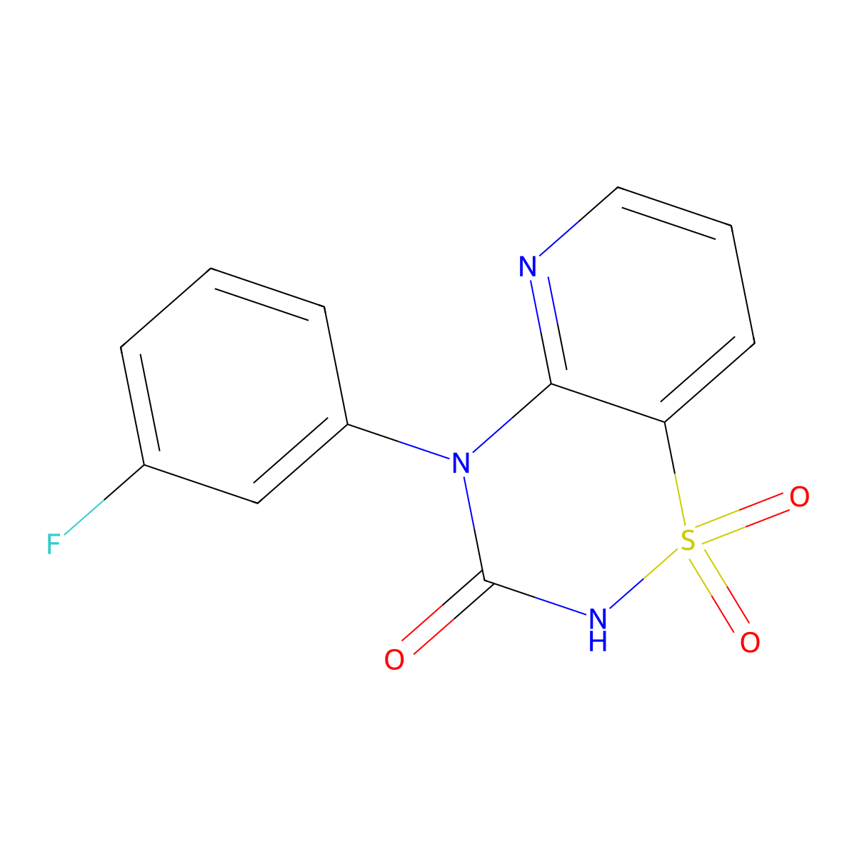 4-(3-fluorophenyl)-2H-pyrido[2,3-e][1,2,4]thiadiazin-3(4H)-one 1,1-dioxide molecular structure, CAS 1340861-11-1