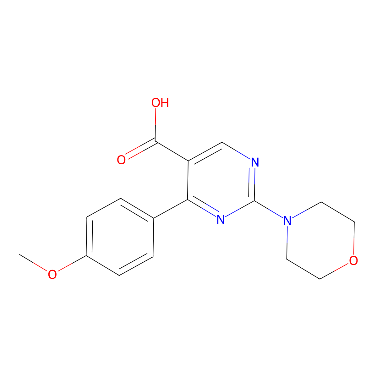 4-(4-Methoxyphenyl)-2-morpholin-4-ylpyrimidine-5-carboxylic acid molecular structure, CAS 1340872-36-7