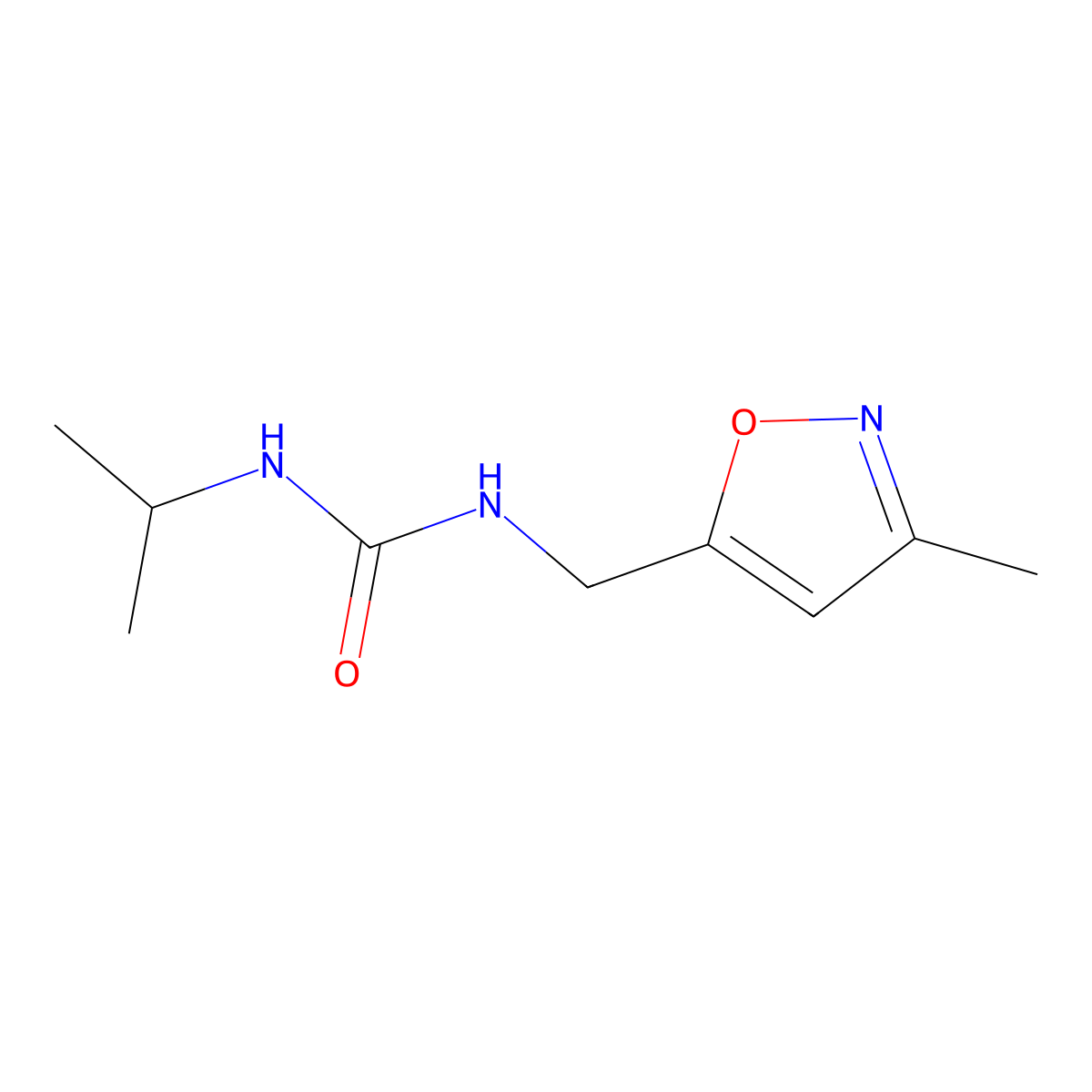 1-Isopropyl-3-((3-methylisoxazol-5-yl)methyl)urea molecular structure, CAS 1340872-59-4