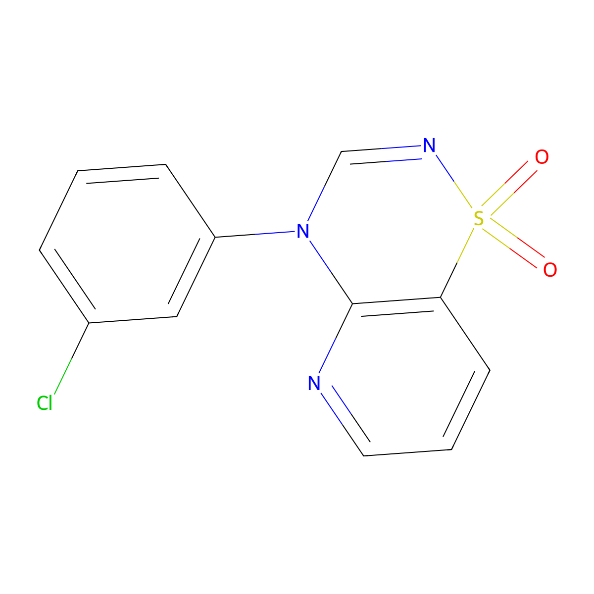 4-(3-chlorophenyl)-4H-1lambda6-pyrido[2,3-e][1,2,4]thiadiazine-1,1-dione molecular structure, CAS 1340874-40-9
