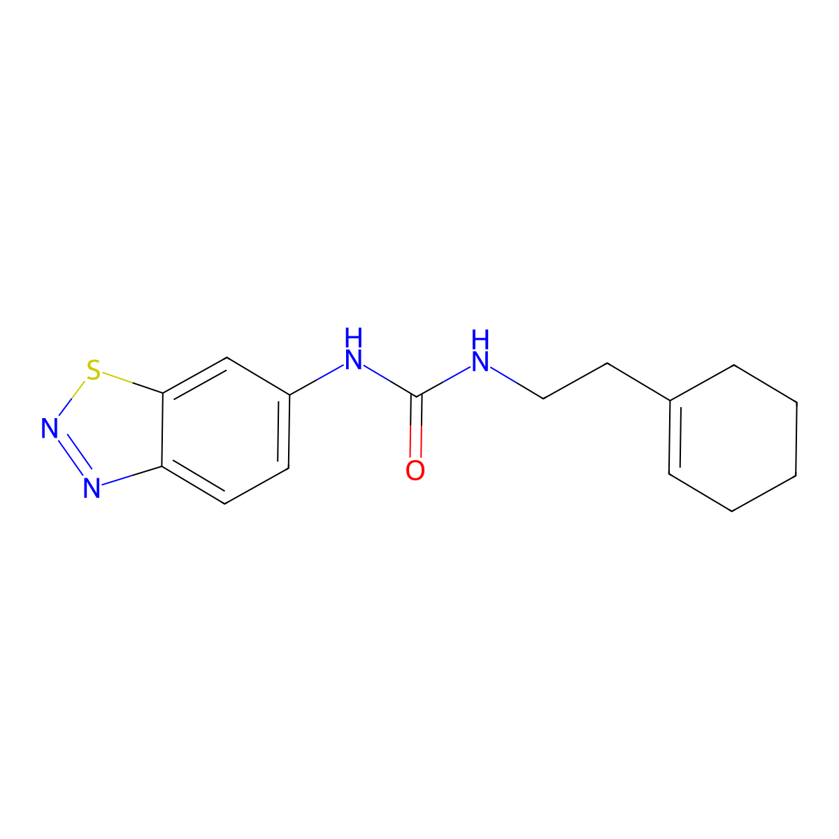 1-(Benzo(d)(1,2,3)thiadiazol-6-yl)-3-(2-cyclohexenylethyl)urea molecular structure, CAS 1340875-03-7