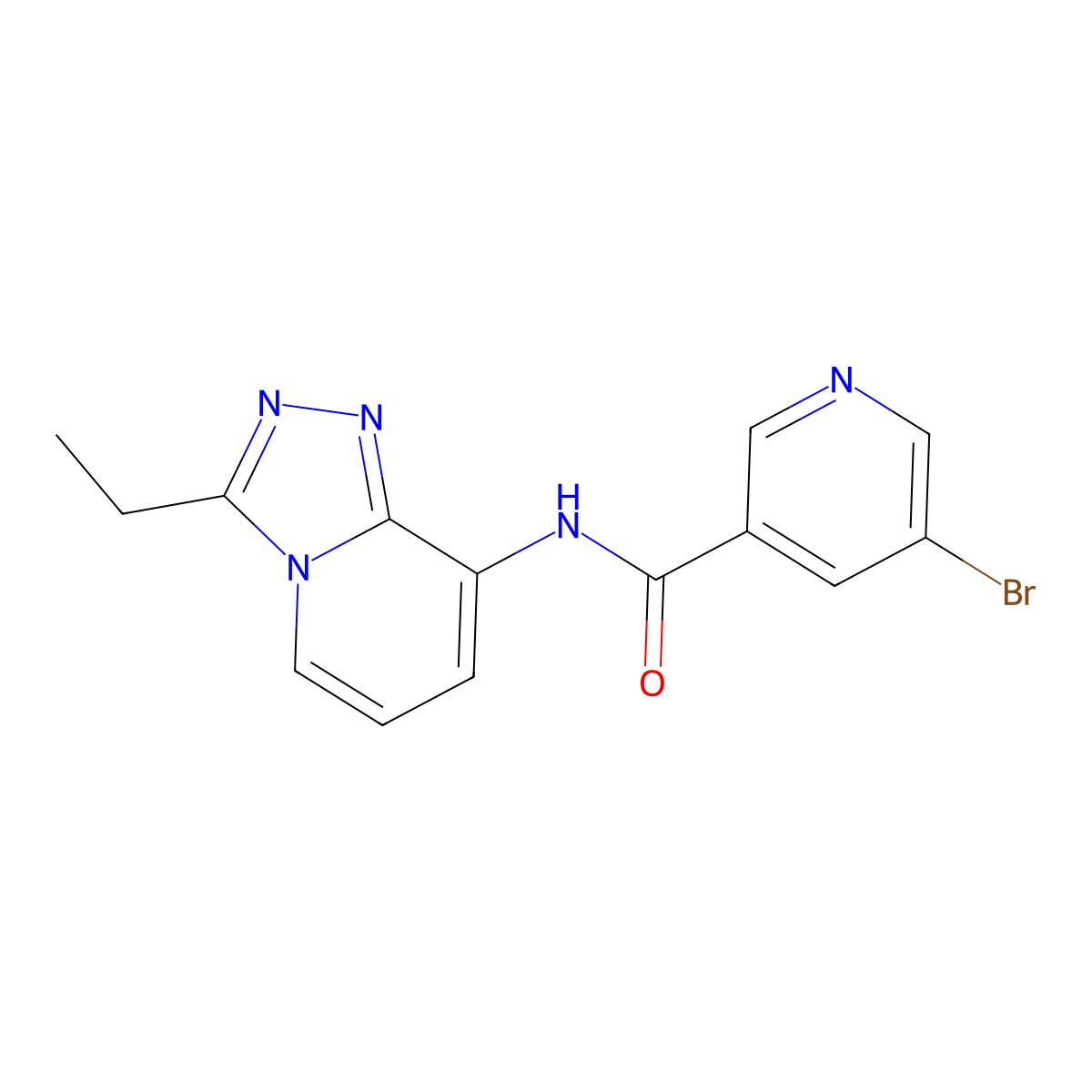 5-Bromo-N-(3-ethyl-[1,2,4]triazolo[4,3-a]pyridin-8-yl)nicotinamide molecular structure, CAS 1340894-13-4