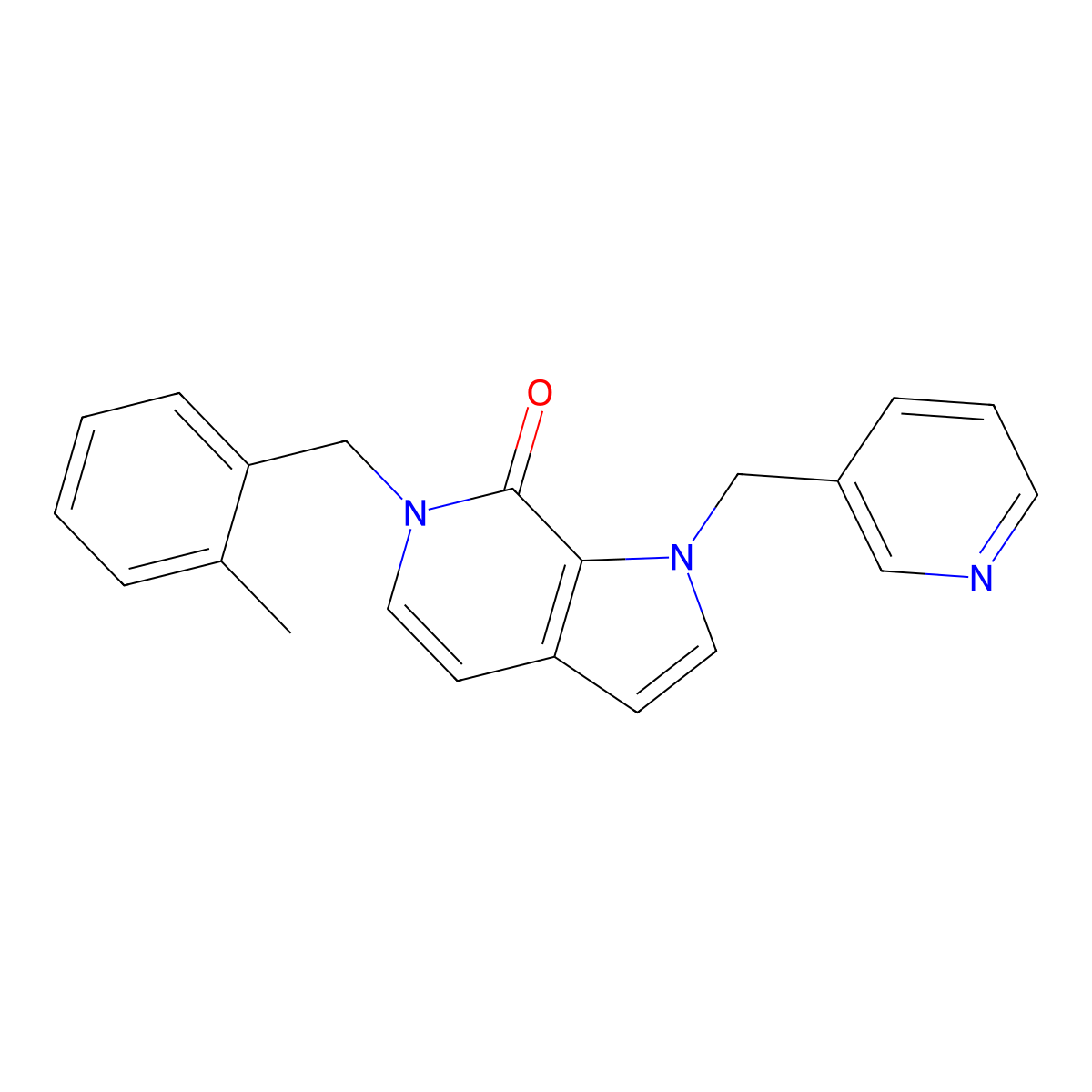 6-[(2-methylphenyl)methyl]-1-[(pyridin-3-yl)methyl]-1H,6H,7H-pyrrolo[2,3-c]pyridin-7-one molecular structure, CAS 1340902-99-9