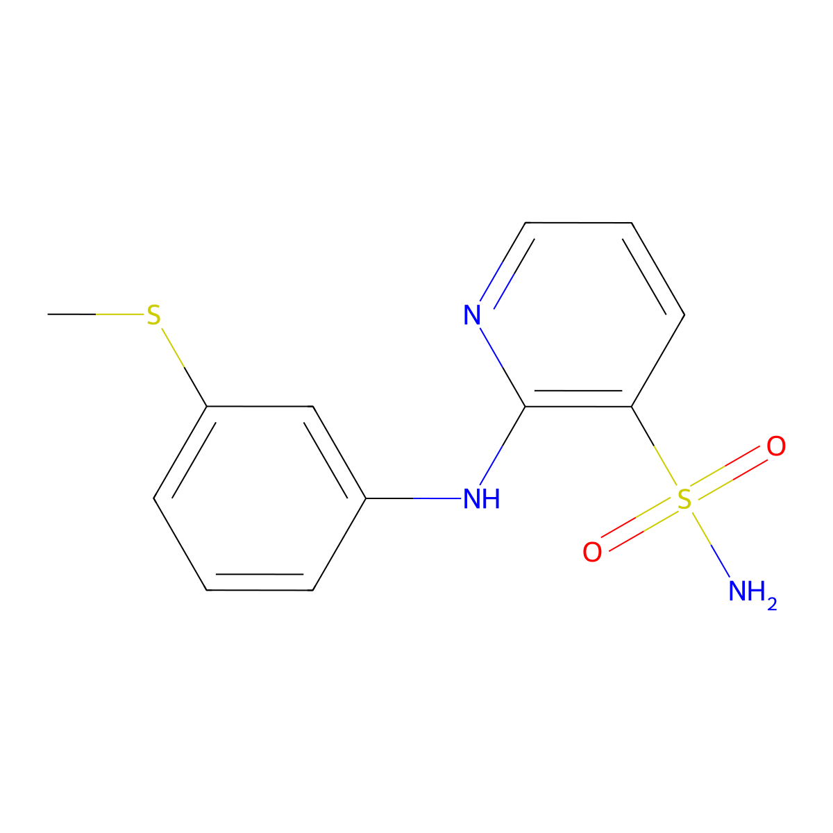 2-{[3-(Methylthio)phenyl]amino}pyridine-3-sulfonamide molecular structure, CAS 1340910-53-3
