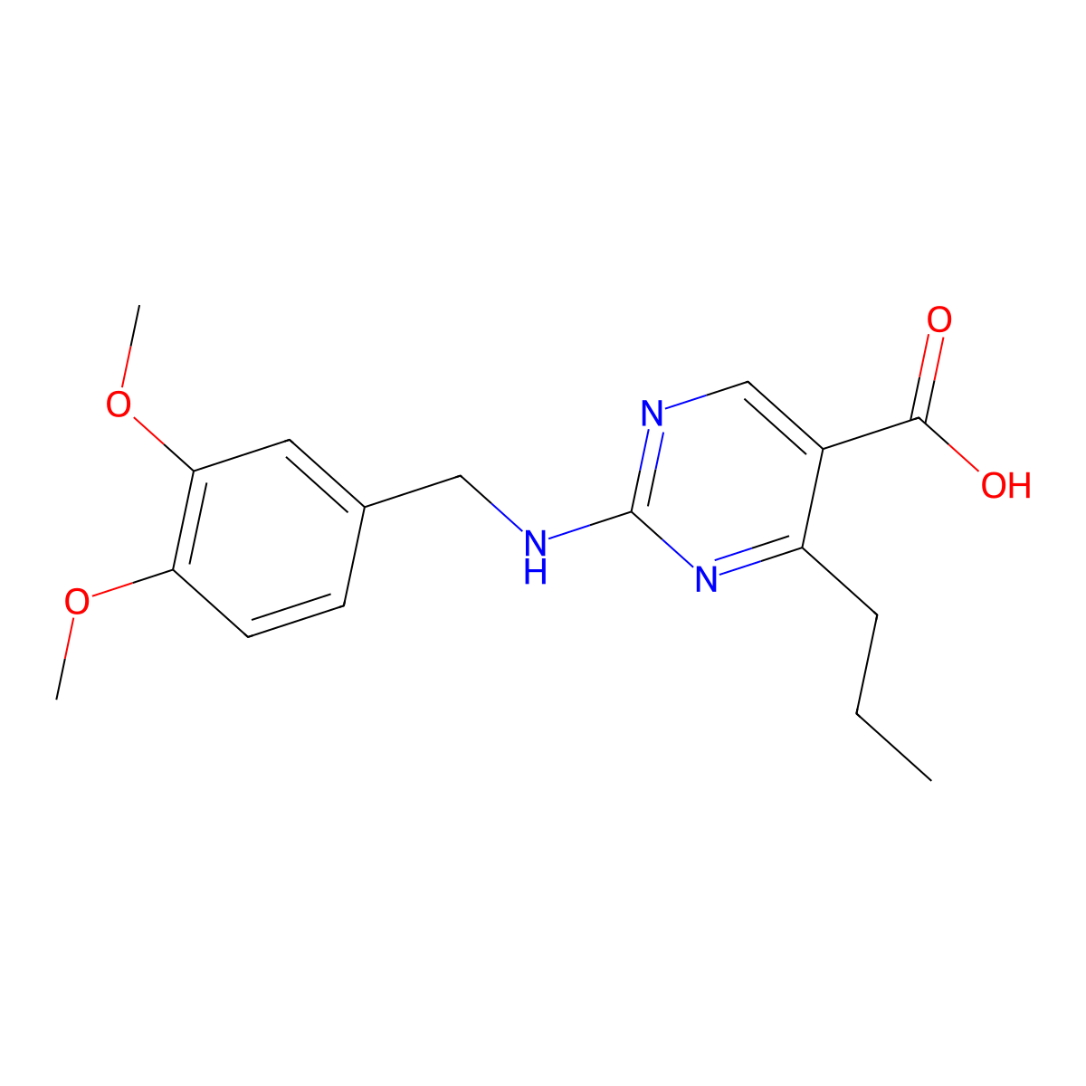 2-[(3,4-Dimethoxybenzyl)amino]-4-propylpyrimidine-5-carboxylic acid molecular structure, CAS 1340910-97-5
