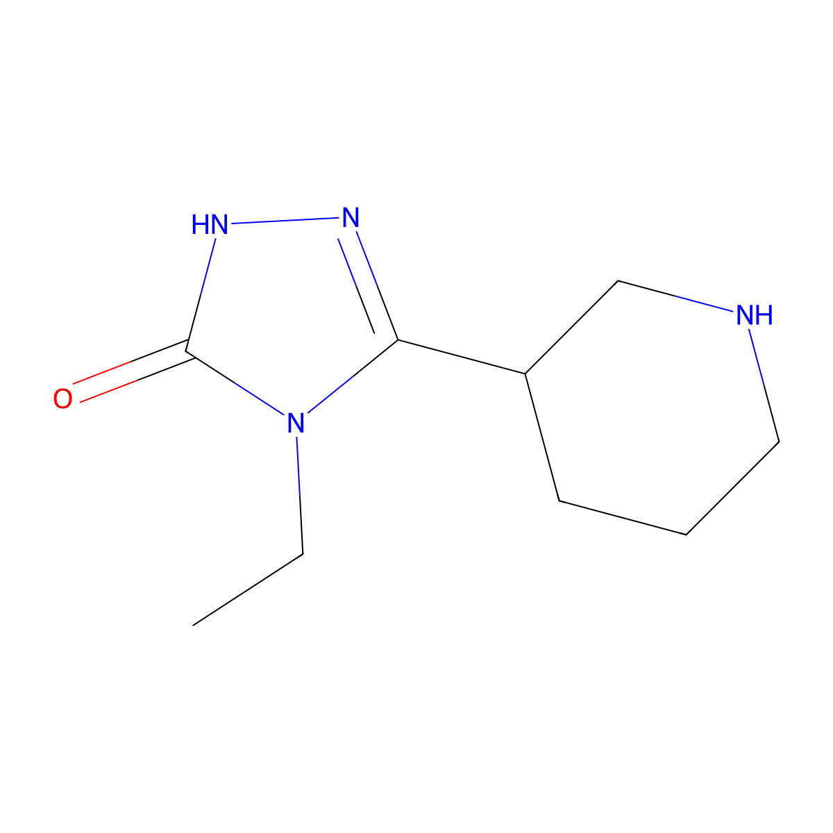 4-Ethyl-5-(piperidin-3-yl)-2,4-dihydro-3H-1,2,4-triazol-3-one molecular structure, CAS 1340912-09-5