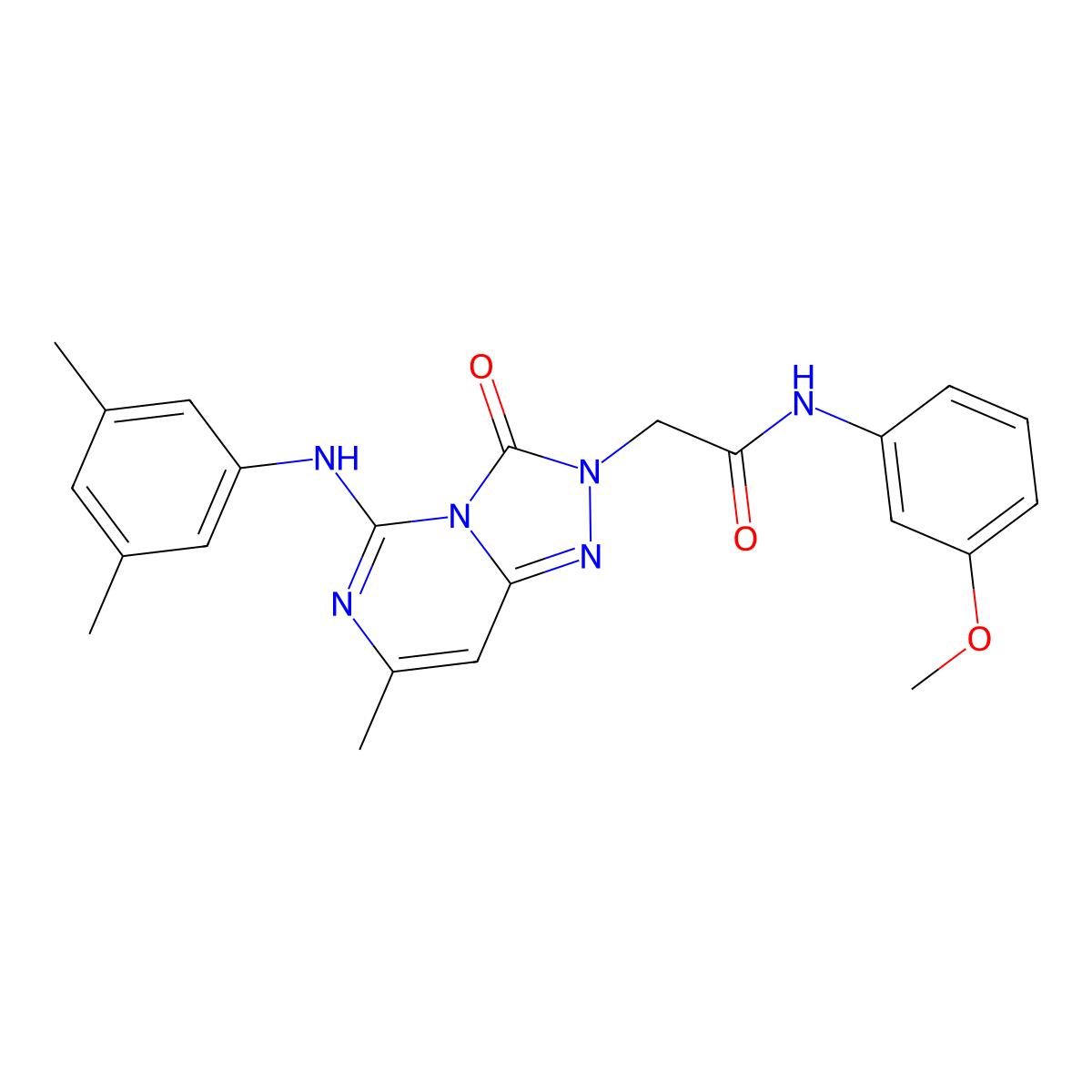 2-{5-[(3,5-dimethylphenyl)amino]-7-methyl-3-oxo-2H,3H-[1,2,4]triazolo[4,3-c]pyrimidin-2-yl}-N-(3-methoxyphenyl)acetamide molecular structure, CAS 1340915-03-8