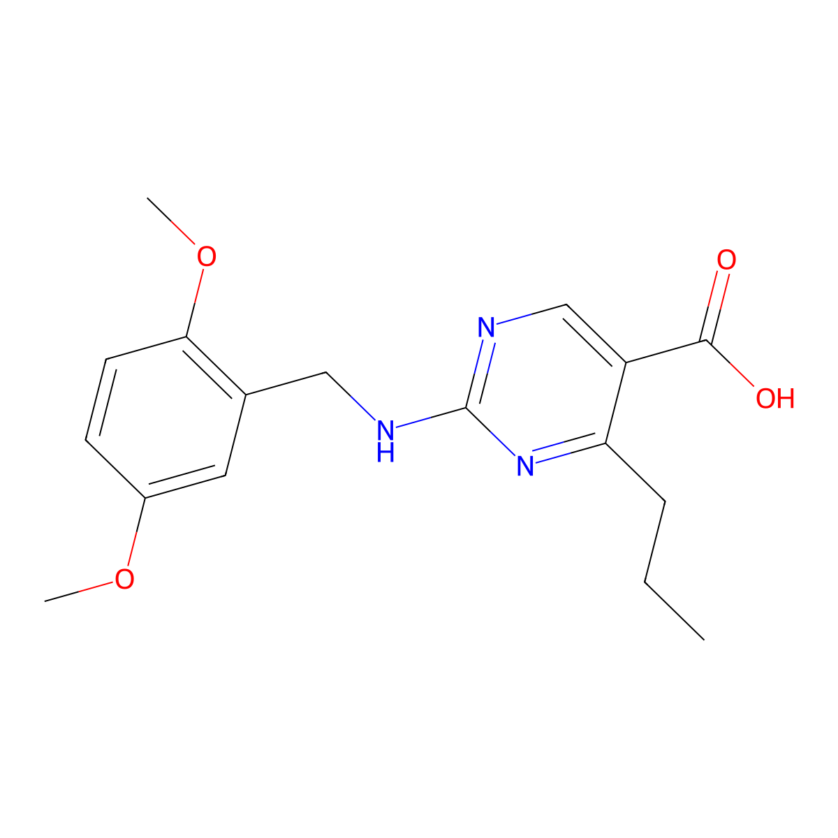 2-[(2,5-Dimethoxybenzyl)amino]-4-propylpyrimidine-5-carboxylic acid molecular structure, CAS 1340930-07-5