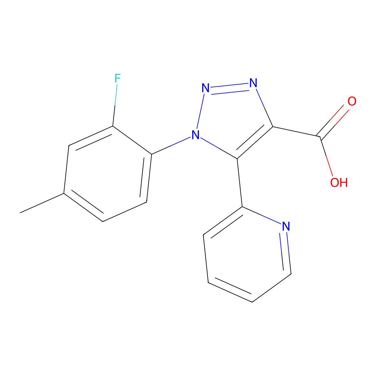 1-(2-fluoro-4-methylphenyl)-5-(pyridin-2-yl)-1H-1,2,3-triazole-4-carboxylic acid molecular structure, CAS 1340937-22-5