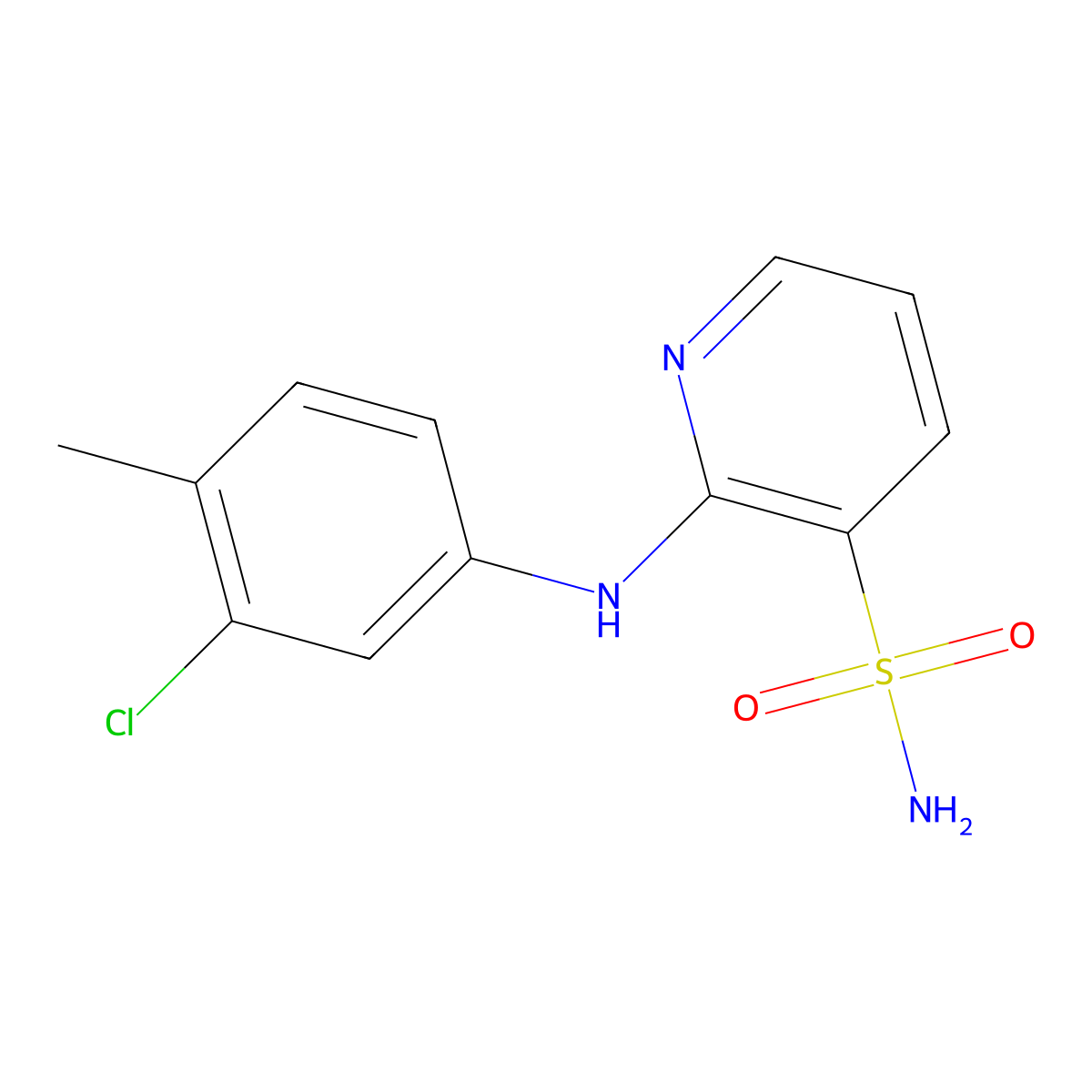 2-[(3-Chloro-4-methylphenyl)amino]pyridine-3-sulfonamide molecular structure, CAS 1340938-22-8