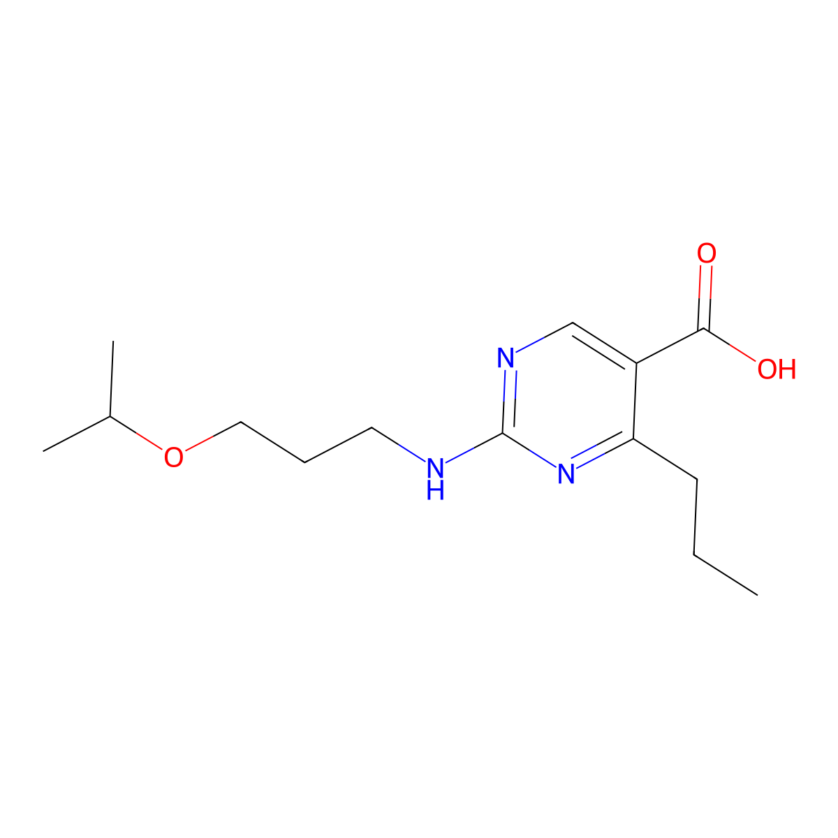 2-[(3-Isopropoxypropyl)amino]-4-propylpyrimidine-5-carboxylic acid molecular structure, CAS 1340942-20-2