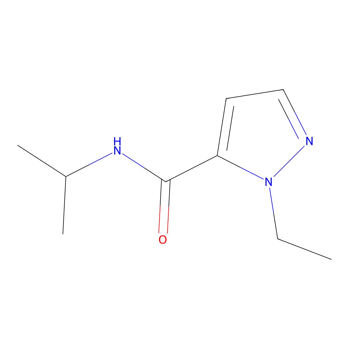 1-Ethyl-N-isopropyl-1H-pyrazole-5-carboxamide molecular structure, CAS 1340947-09-2