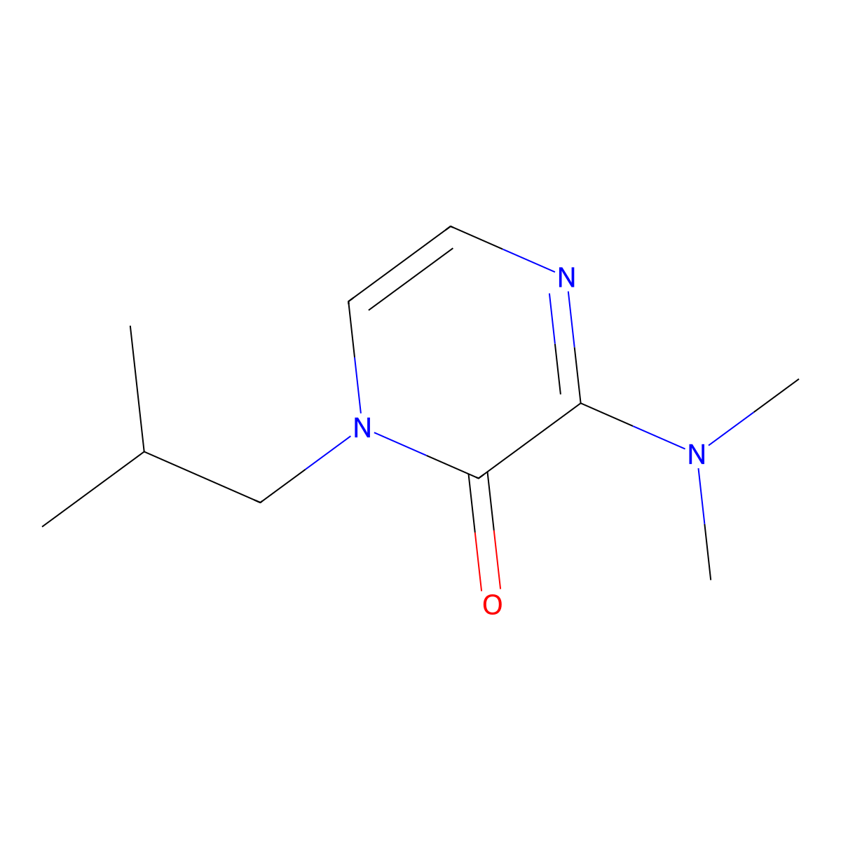 3-(Dimethylamino)-1-(2-methylpropyl)-1,2-dihydropyrazin-2-one molecular structure, CAS 1340950-52-8