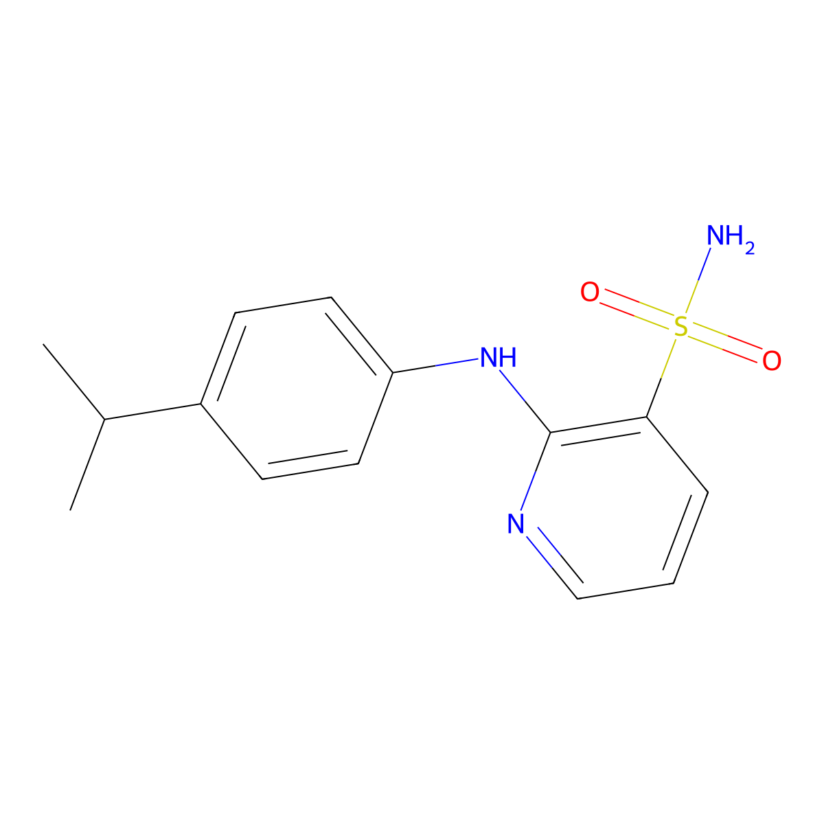 2-[(4-Isopropylphenyl)amino]pyridine-3-sulfonamide molecular structure, CAS 1340953-11-8