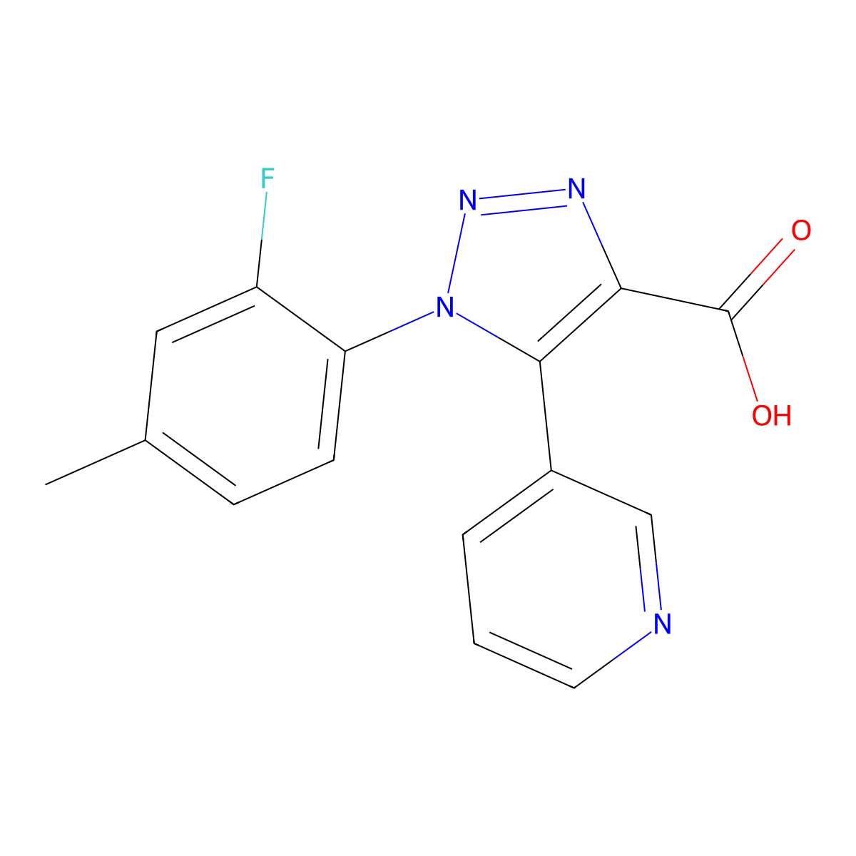 1-(2-fluoro-4-methylphenyl)-5-(pyridin-3-yl)-1H-1,2,3-triazole-4-carboxylic acid molecular structure, CAS 1340963-73-6