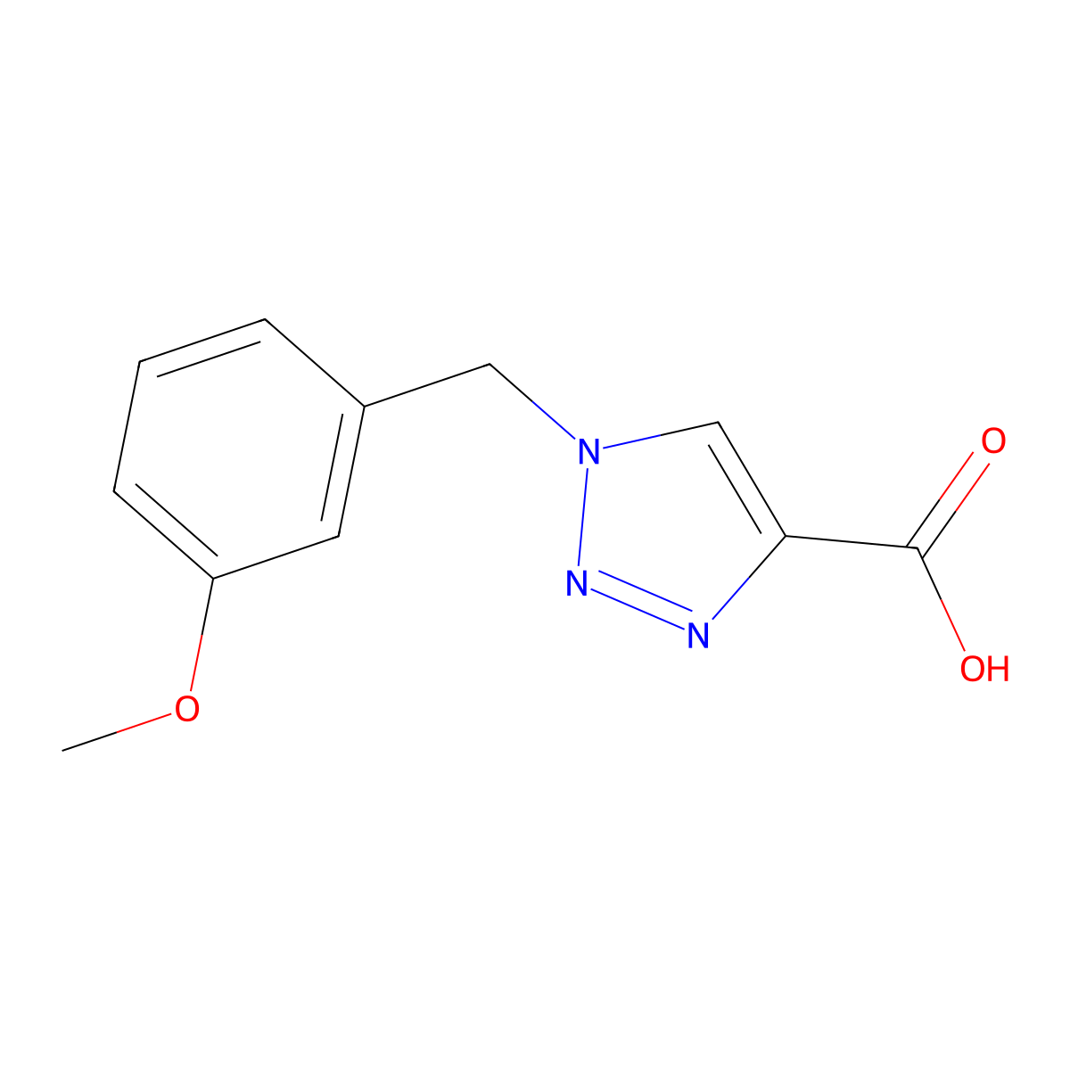 1-(3-methoxybenzyl)-1H-1,2,3-triazole-4-carboxylic acid molecular structure, CAS 1340963-83-8