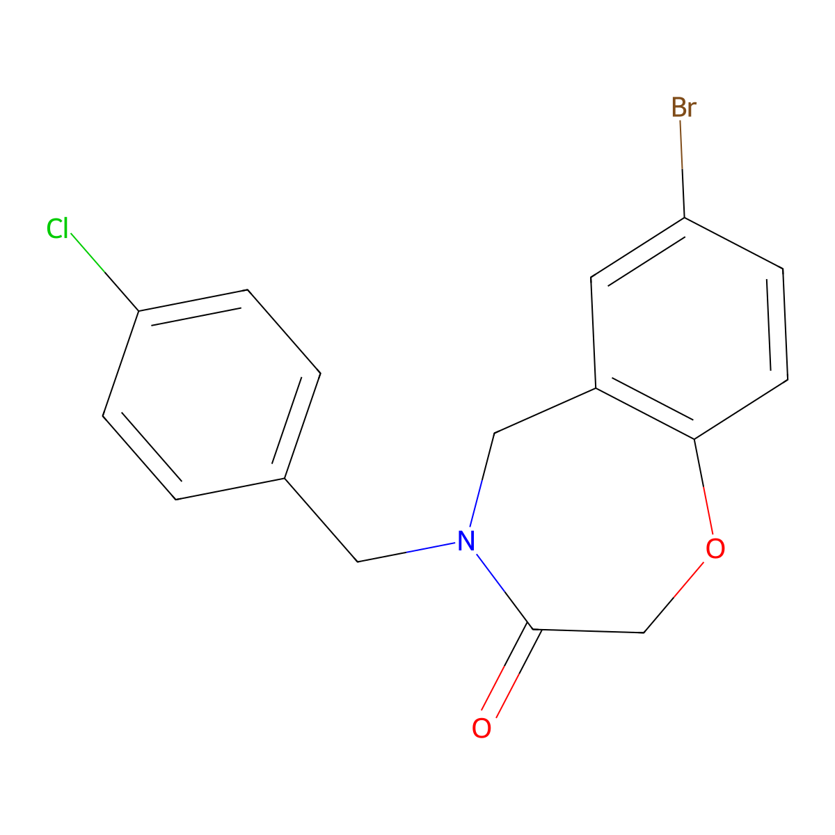 7-bromo-4-(4-chlorobenzyl)-4,5-dihydro-1,4-benzoxazepin-3(2H)-one molecular structure, CAS 1340964-24-0