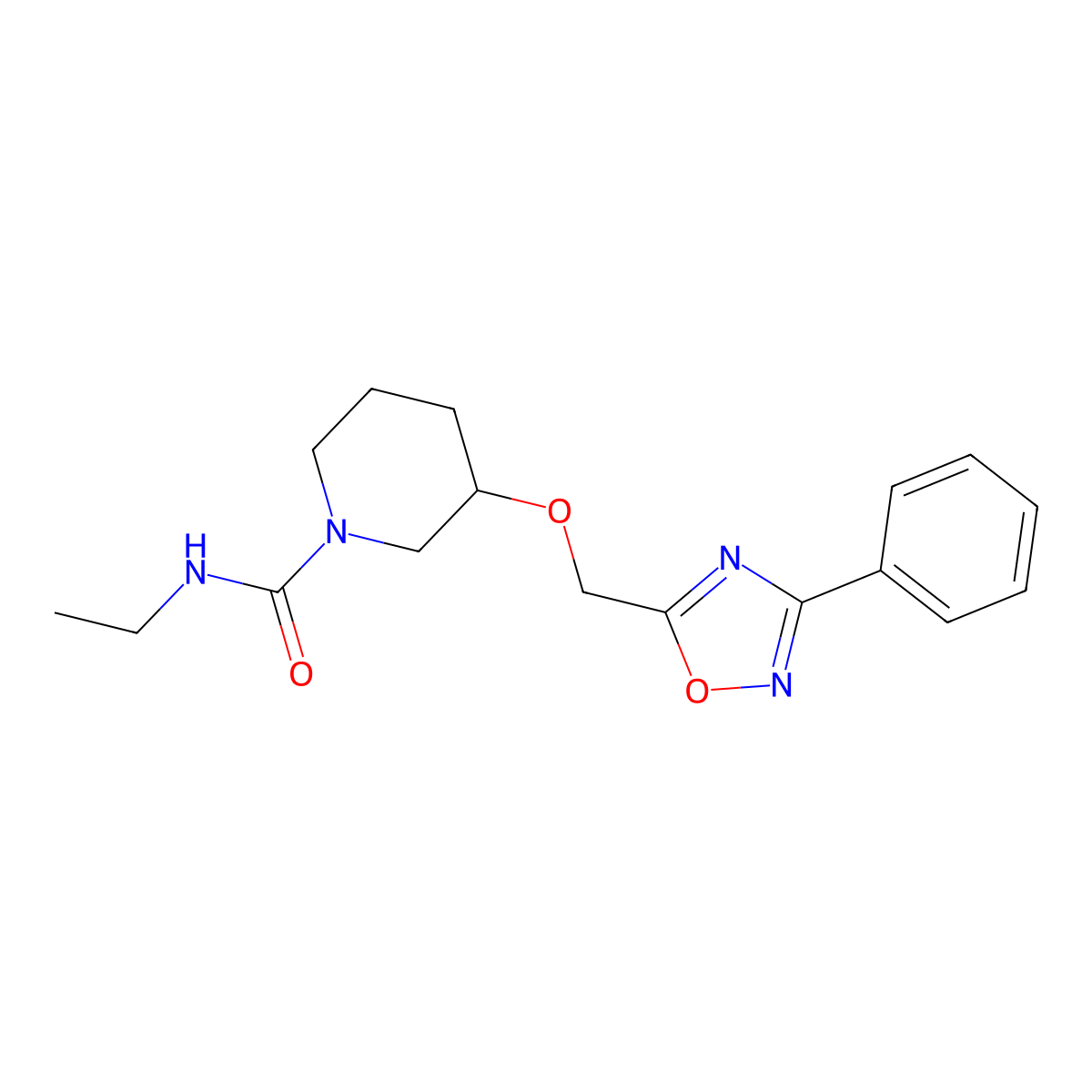 N-ethyl-3-[(3-phenyl-1,2,4-oxadiazol-5-yl)methoxy]piperidine-1-carboxamide molecular structure, CAS 1340968-03-7