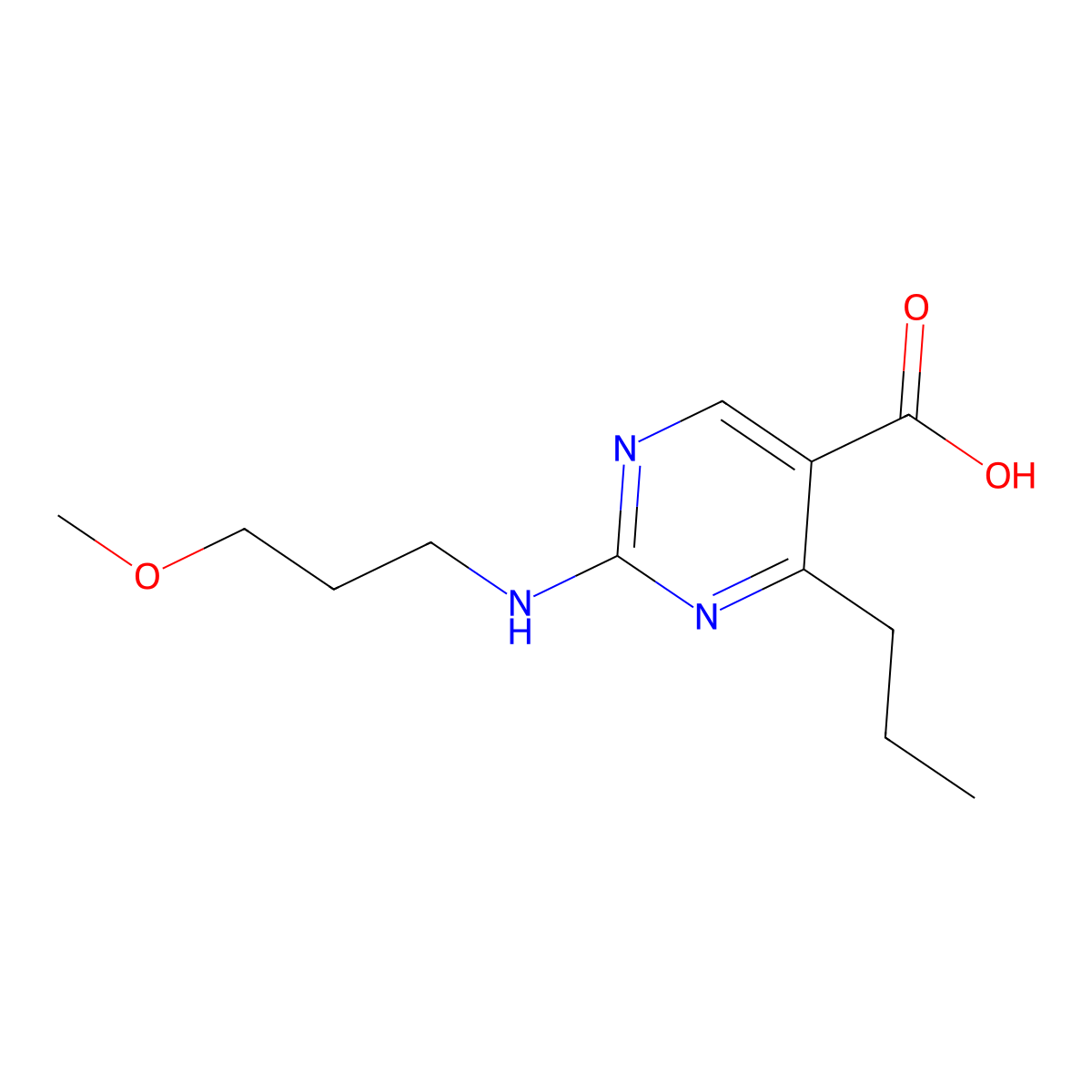 2-[(3-Methoxypropyl)amino]-4-propylpyrimidine-5-carboxylic acid molecular structure, CAS 1340968-33-3