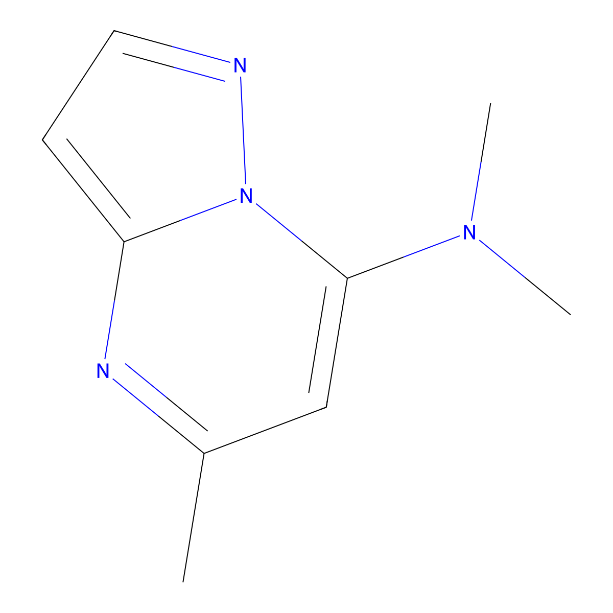 N,N,5-trimethylpyrazolo[1,5-a]pyrimidin-7-amine molecular structure, CAS 1340968-70-8
