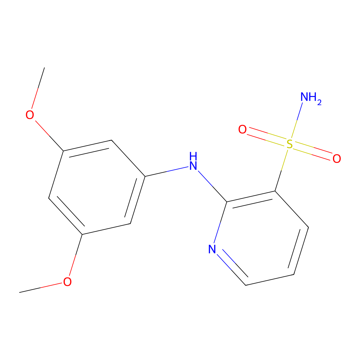 2-[(3,5-Dimethoxyphenyl)amino]pyridine-3-sulfonamide molecular structure, CAS 1340970-16-2