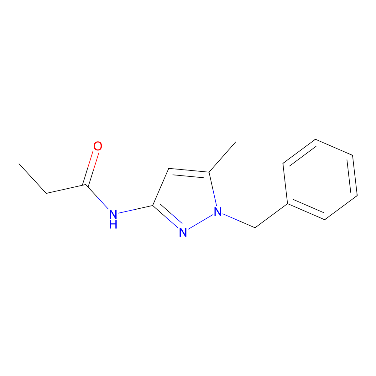 N-(1-Benzyl-5-methyl-1H-pyrazol-3-YL)propanamide molecular structure, CAS 1340970-27-5