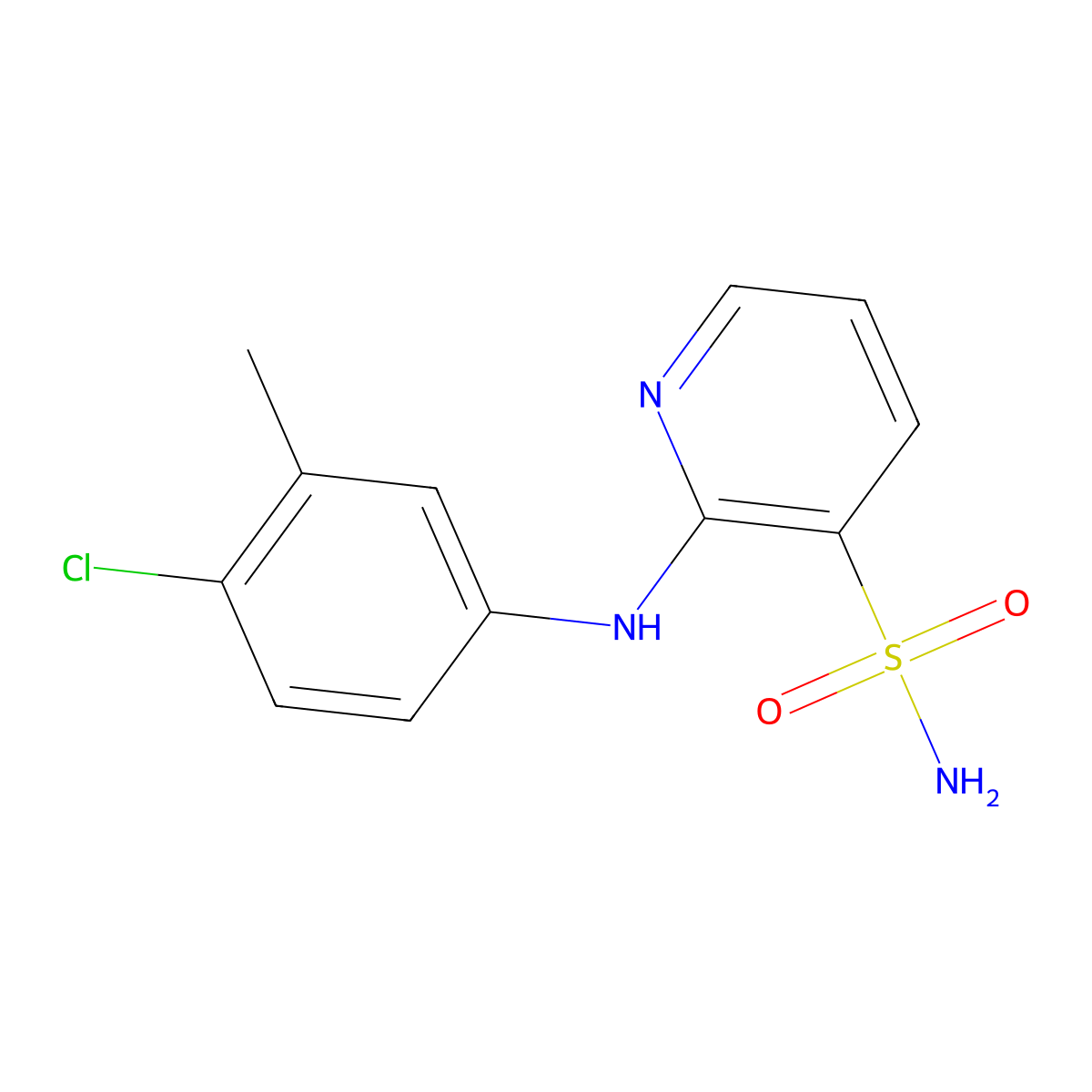 2-[(4-Chloro-3-methylphenyl)amino]pyridine-3-sulfonamide molecular structure, CAS 1340970-32-2