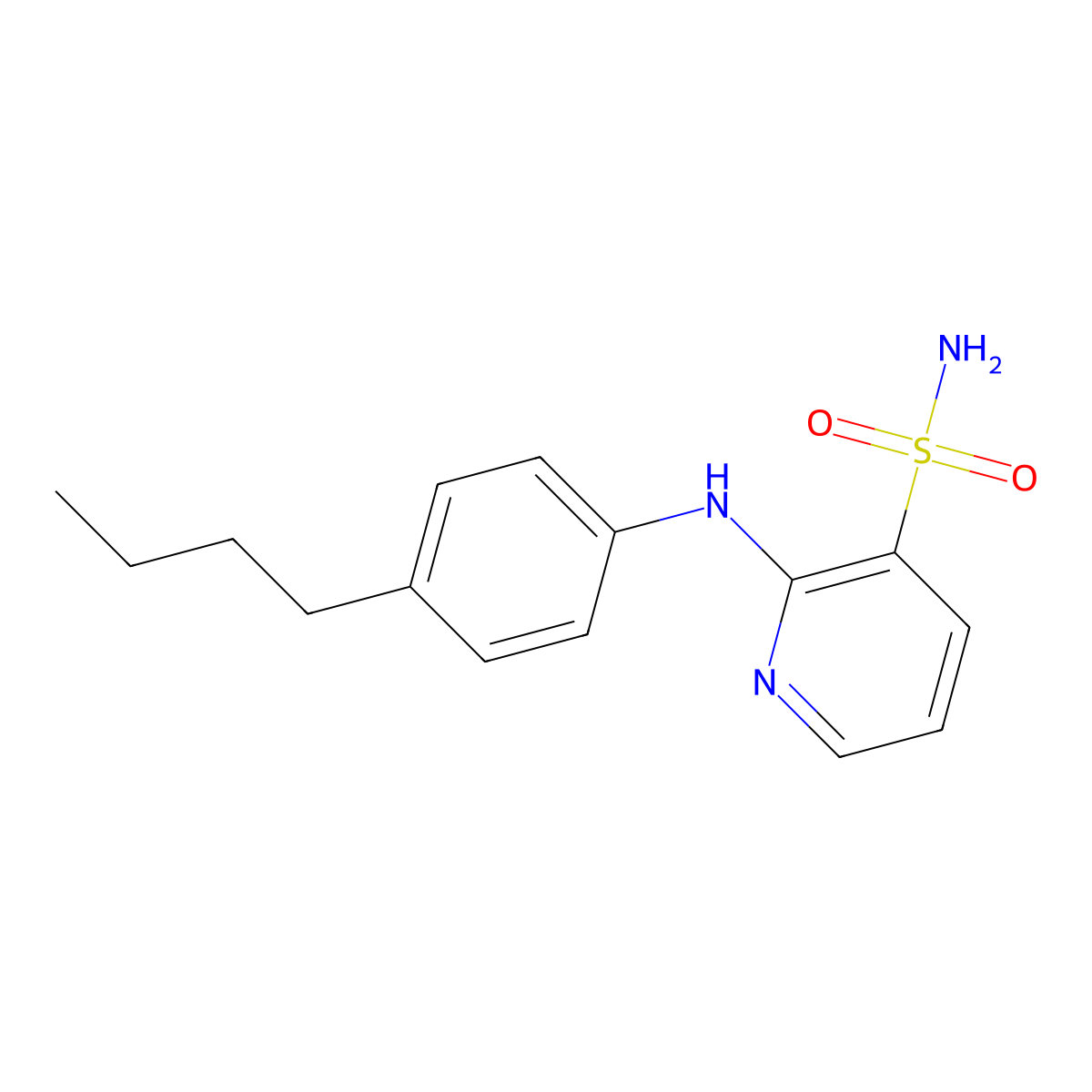 2-[(4-Butylphenyl)amino]pyridine-3-sulfonamide molecular structure, CAS 1340973-98-9