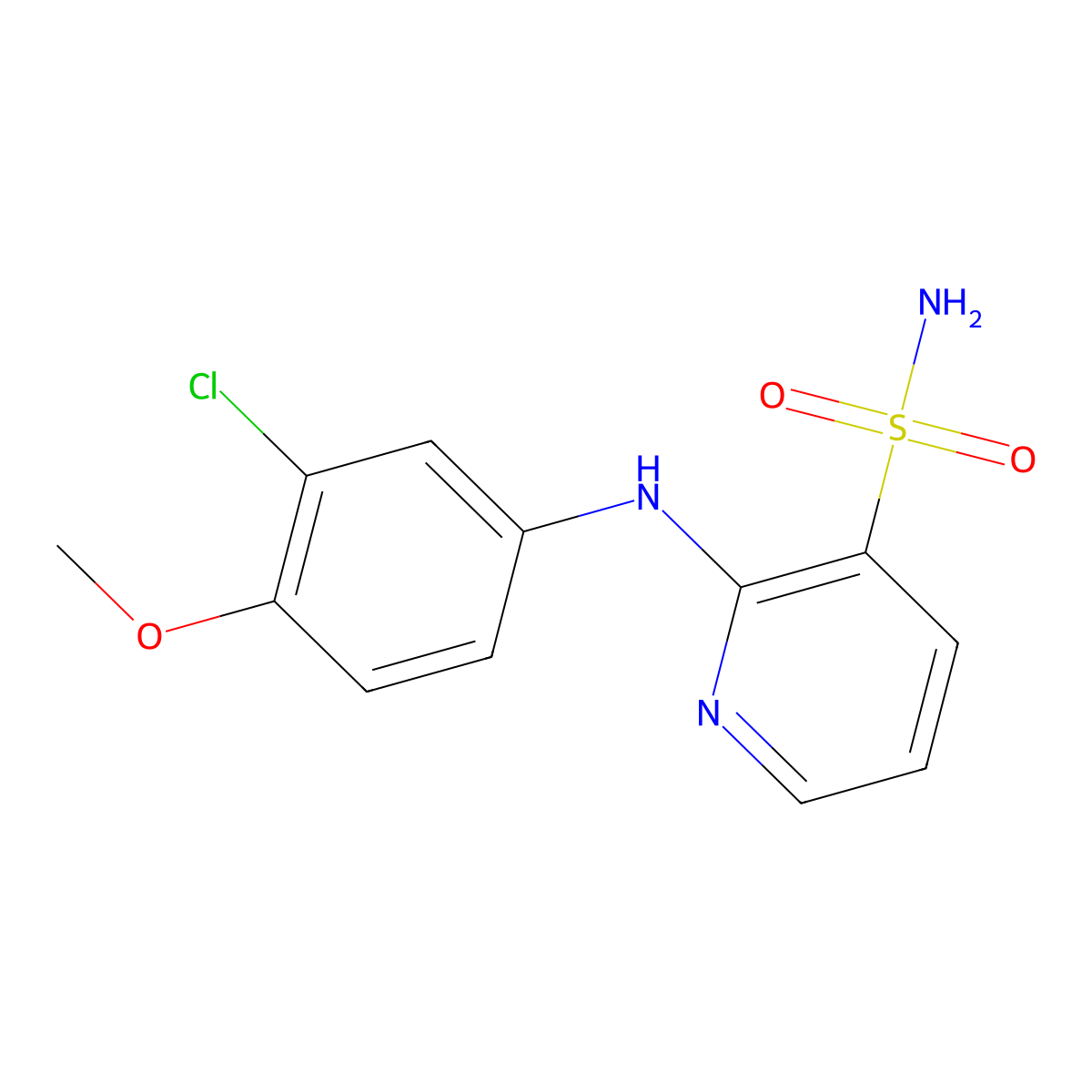 2-[(3-Chloro-4-methoxyphenyl)amino]pyridine-3-sulfonamide molecular structure, CAS 1340974-79-9