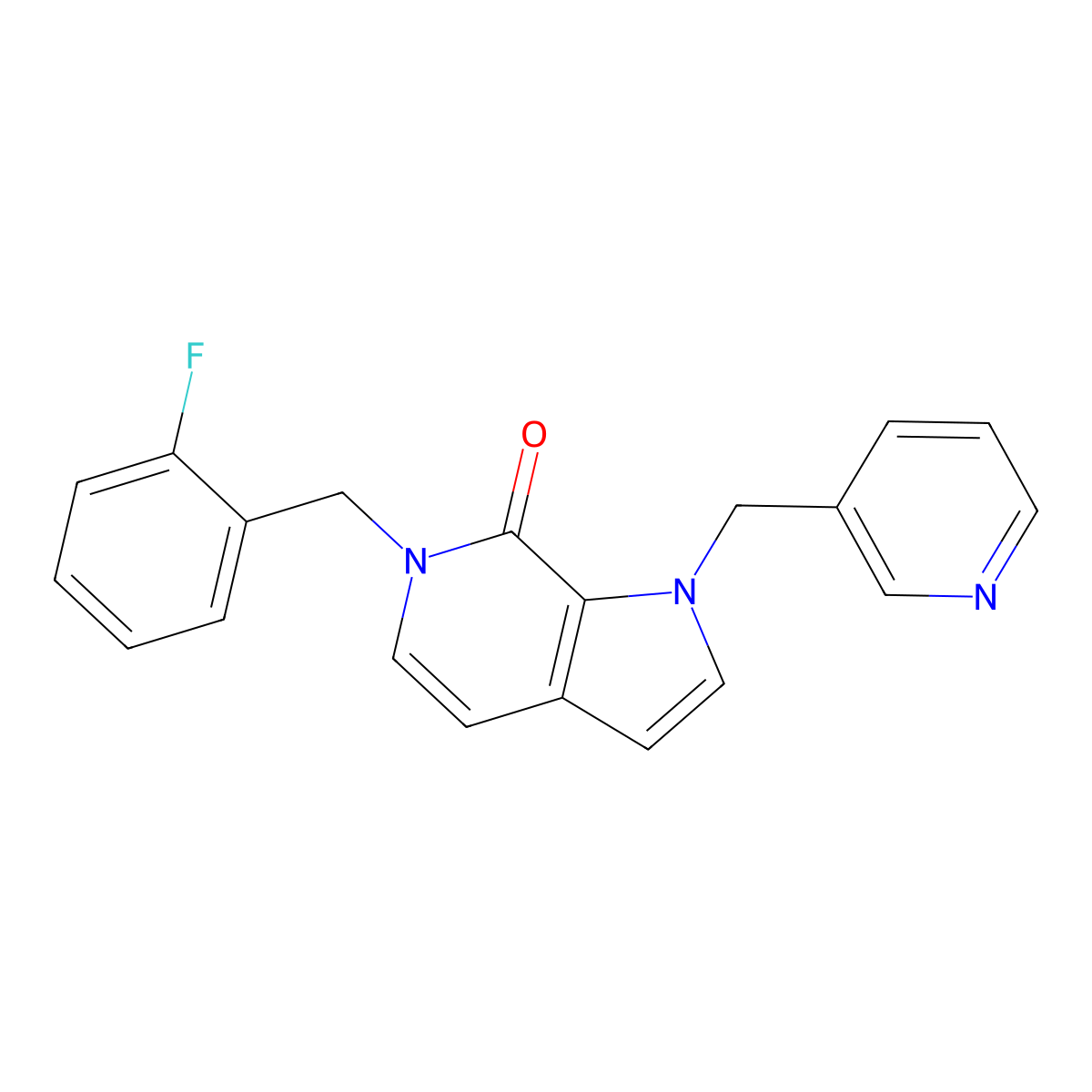 6-[(2-fluorophenyl)methyl]-1-[(pyridin-3-yl)methyl]-1H,6H,7H-pyrrolo[2,3-c]pyridin-7-one molecular structure, CAS 1340975-61-2