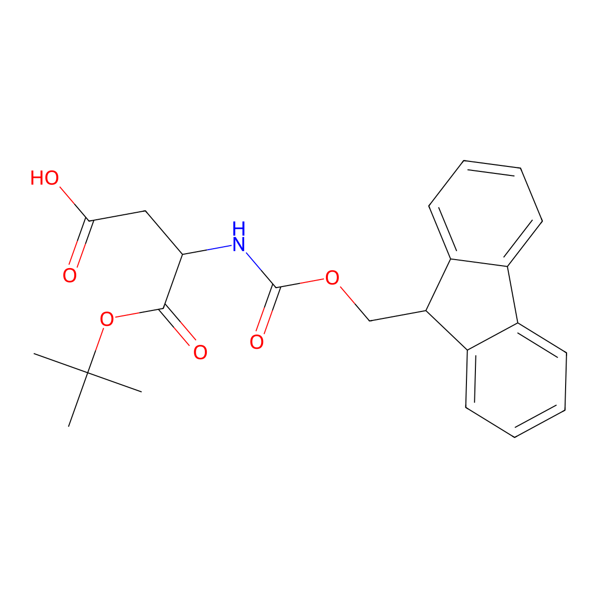 Fmoc-d-asp-otbu molecular structure, CAS 134098-70-7