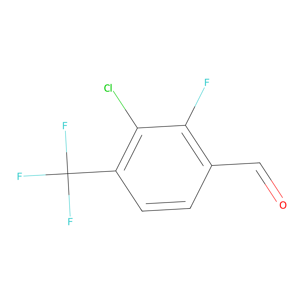 3-Chloro-2-fluoro-4-(trifluoromethyl)benzaldehyde molecular structure, CAS 134099-21-1