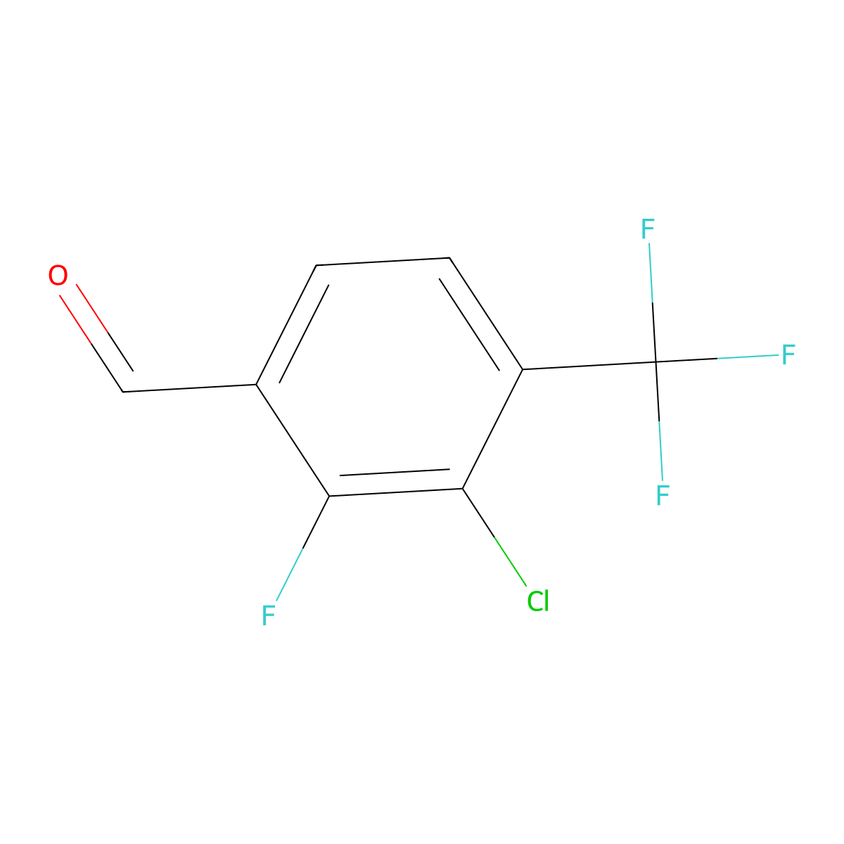 3-Chloro-2-fluoro-4-(trifluoromethyl)benzaldehyde molecular structure, CAS 134099-21-1