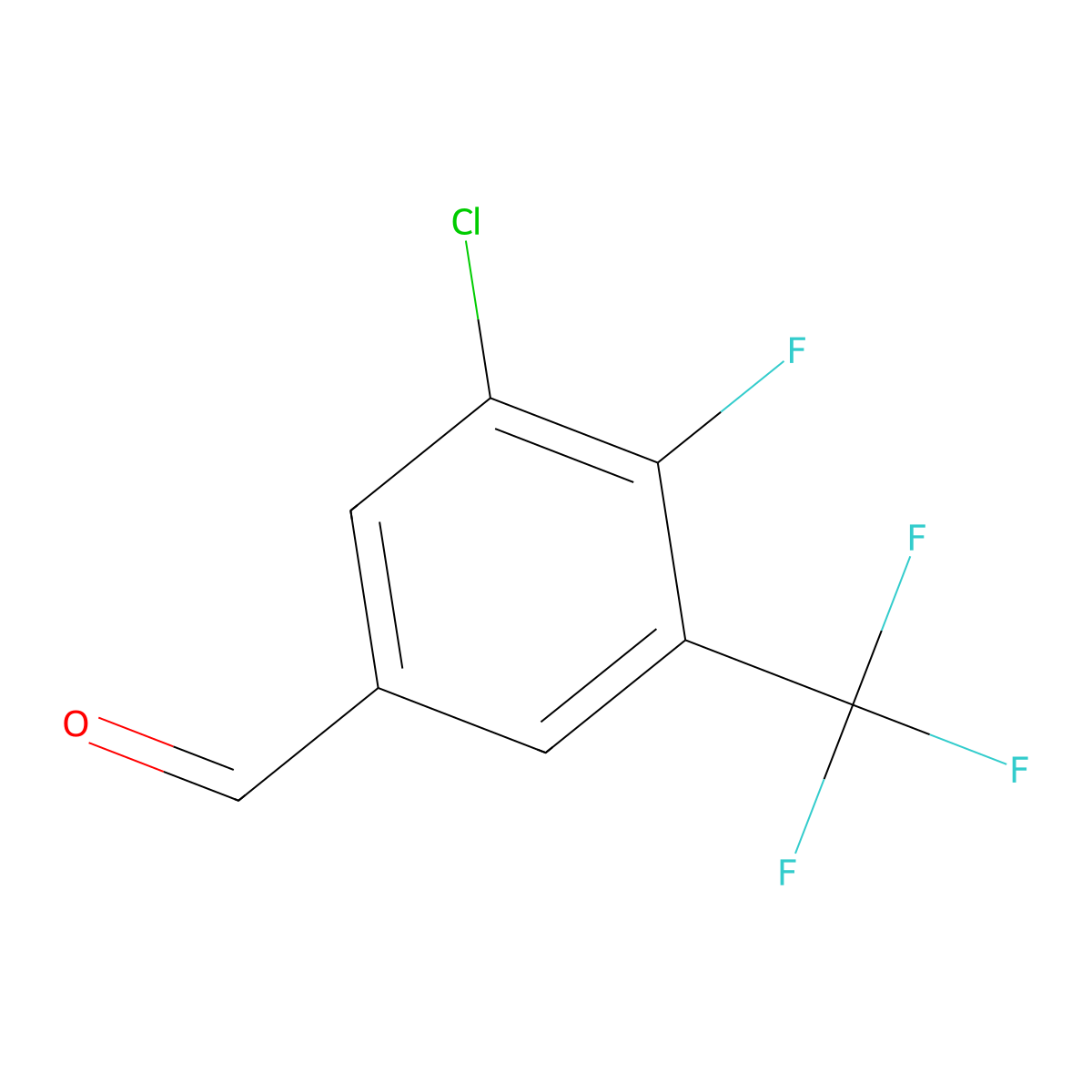 3-Chloro-4-fluoro-5-(trifluoromethyl)benzaldehyde molecular structure, CAS 134099-29-9