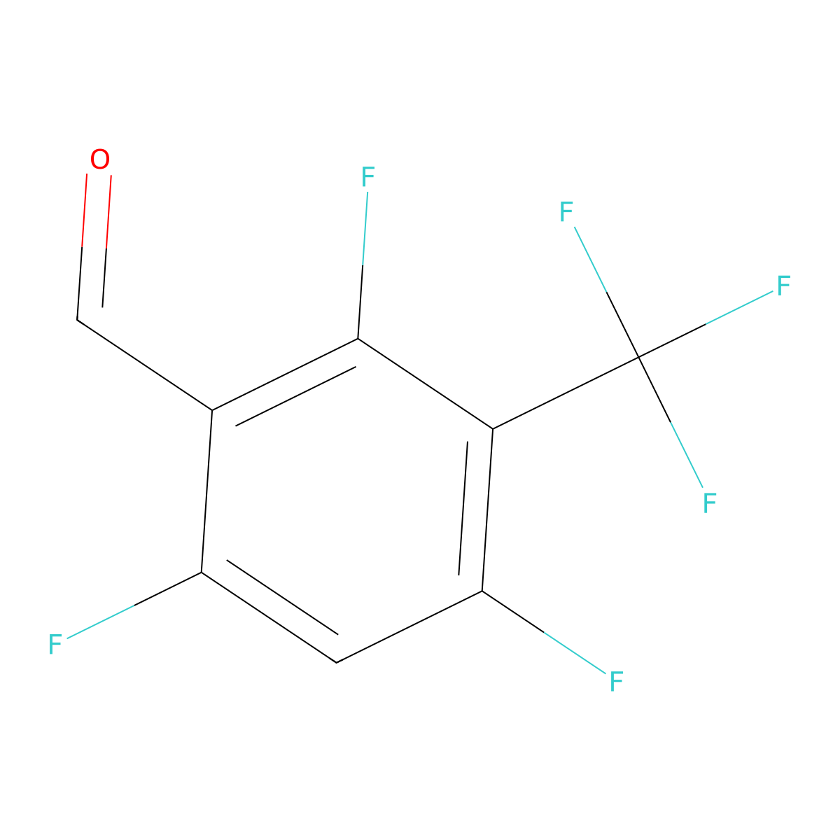 2,4,6-Trifluoro-3-(trifluoromethyl)benzaldehyde molecular structure, CAS 134099-39-1